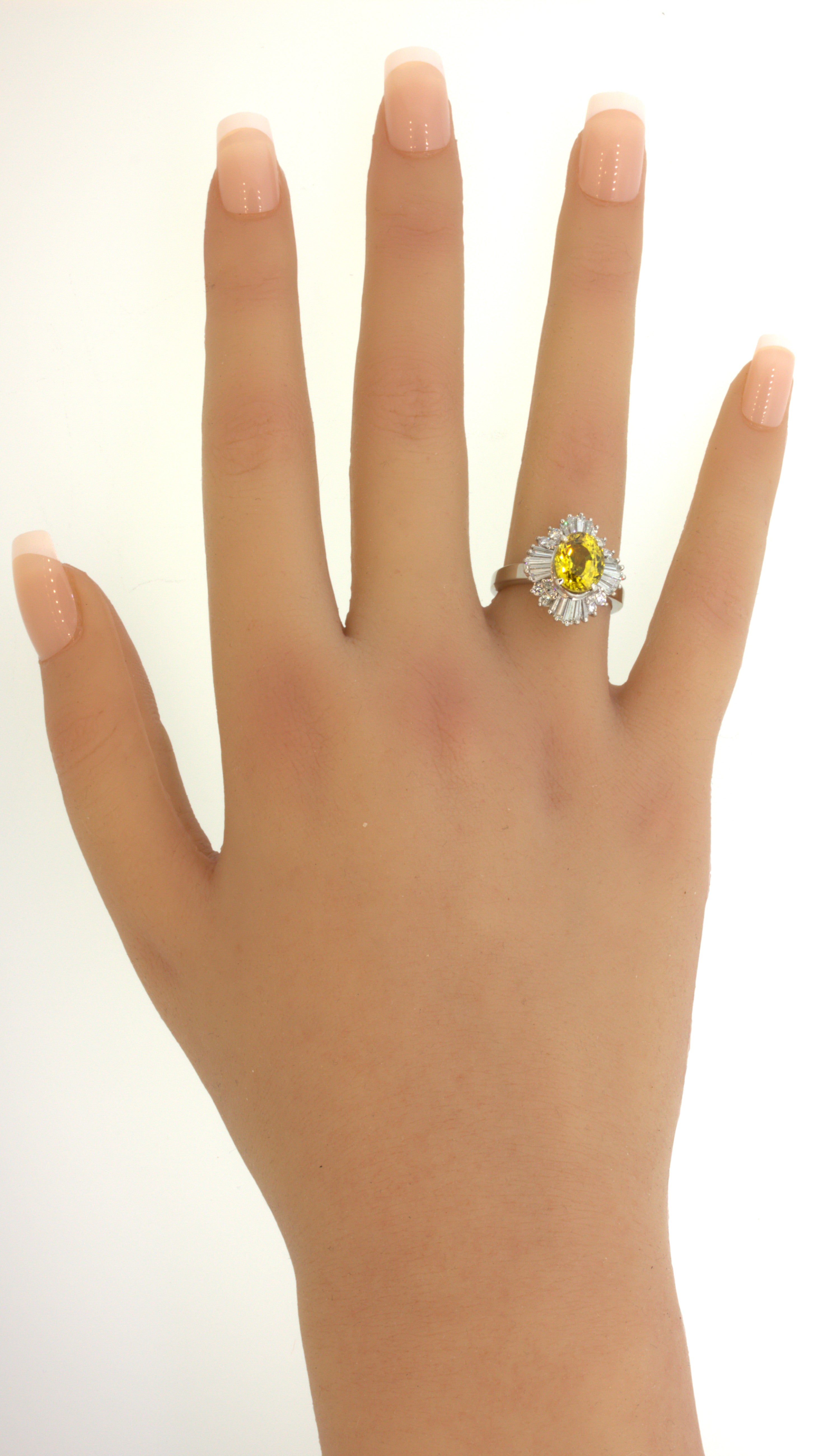 Fine Yellow Sapphire Diamond Platinum Ring