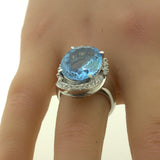 9.09 Carat Aquamarine Diamond Platinum Ring