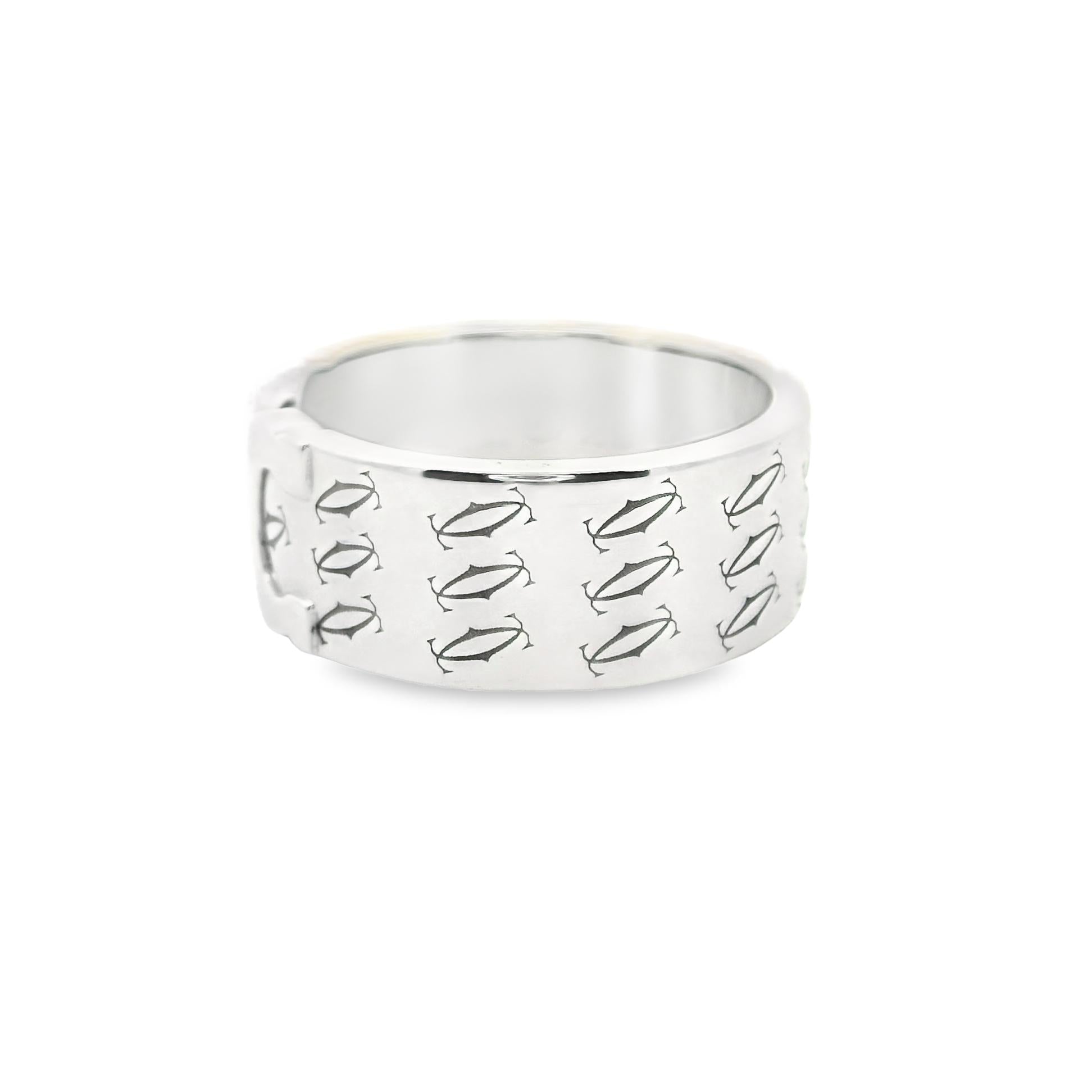 Cartier Double-C  18k White Gold Band Ring