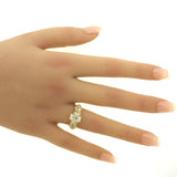 Emerald-Cut Diamond 18k Yellow Gold Band Ring