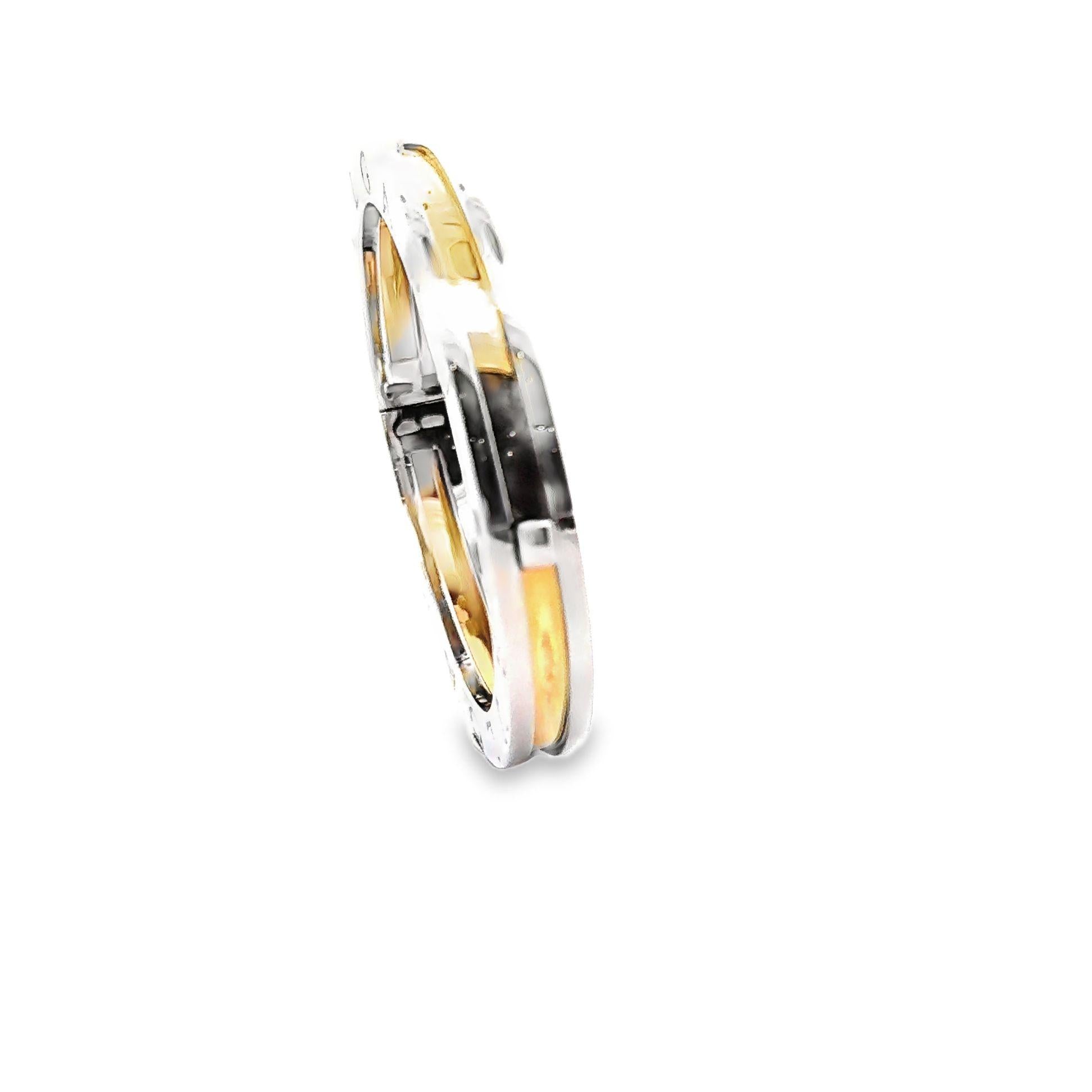 Bvlgari B.Zero Two-Tone 18k Yellow Gold & Stainless Steel Bangle Bracelet