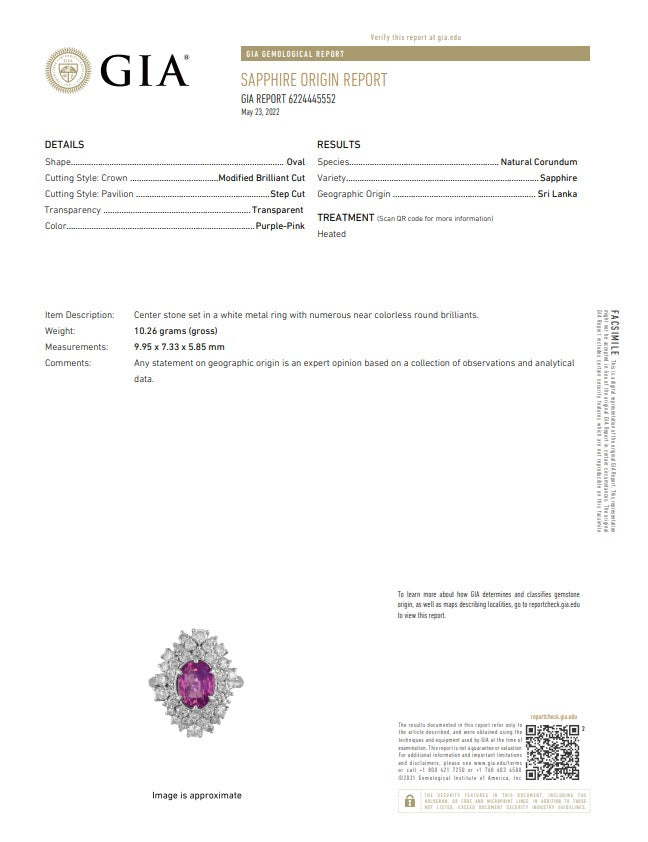 4.25 Carat “Barbie Pink” Sapphire Diamond Platinum Ring, GIA Certified