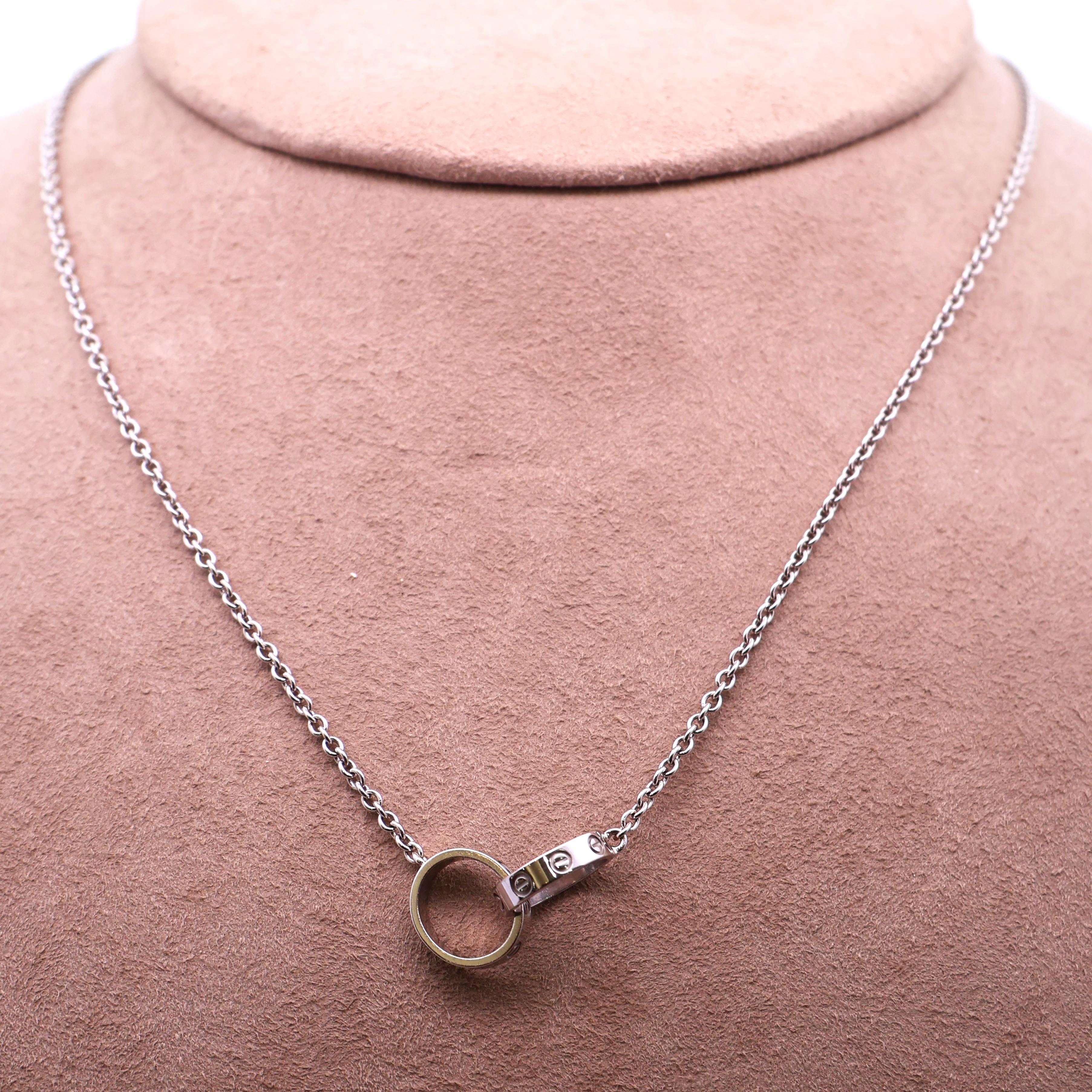 Cartier 18K White Gold Love Necklace