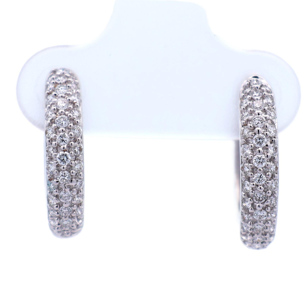 Diamond 18K White Gold Huggie Earrings