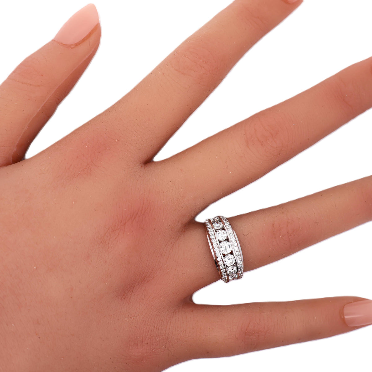 Diamond 18K White Gold Band Ring
