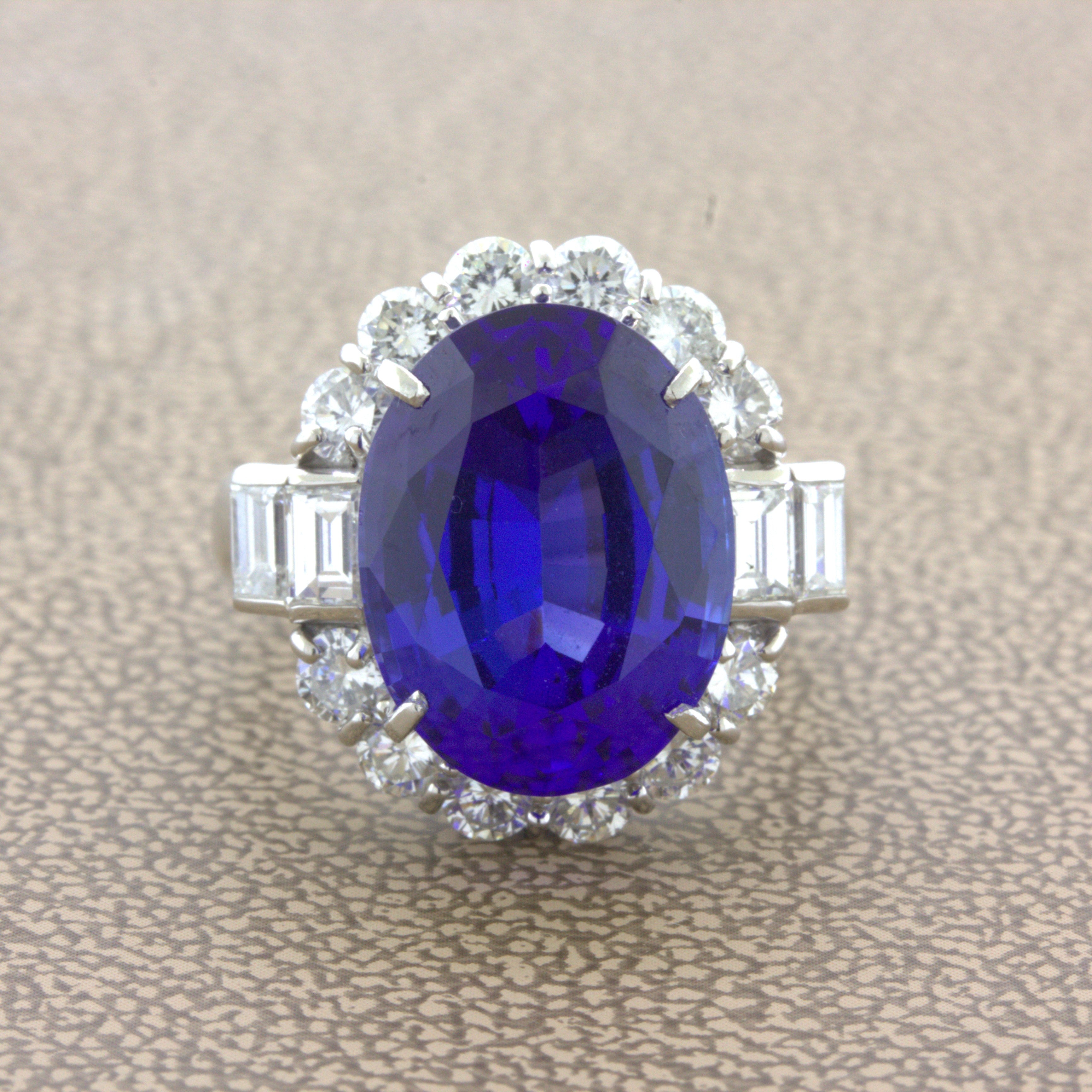 8.56 Carat Tanzanite Diamond Platinum Ring