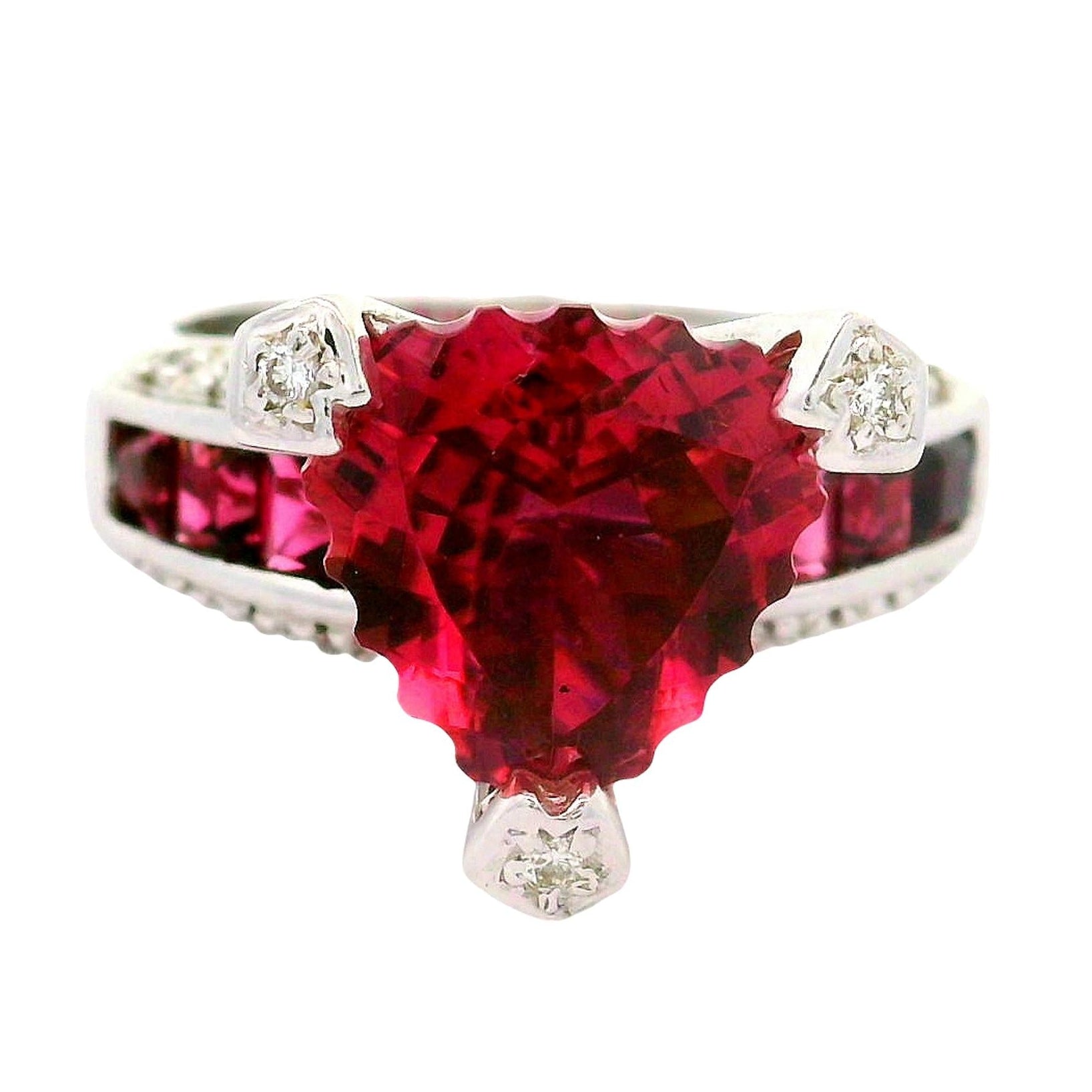 Bellarri Pink Tourmaline Diamond 18K White Gold Ring