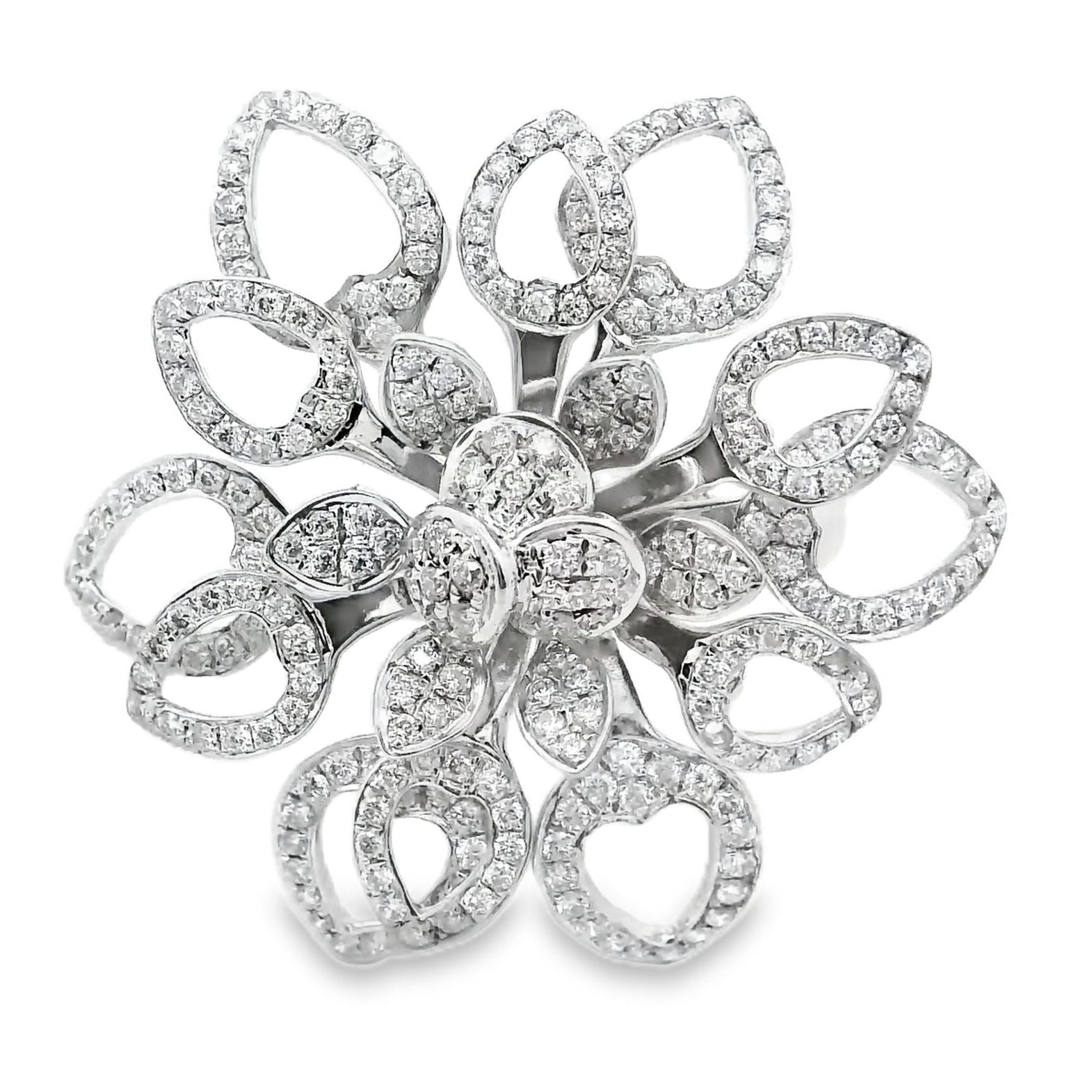 Diamond White Gold Flower Ring