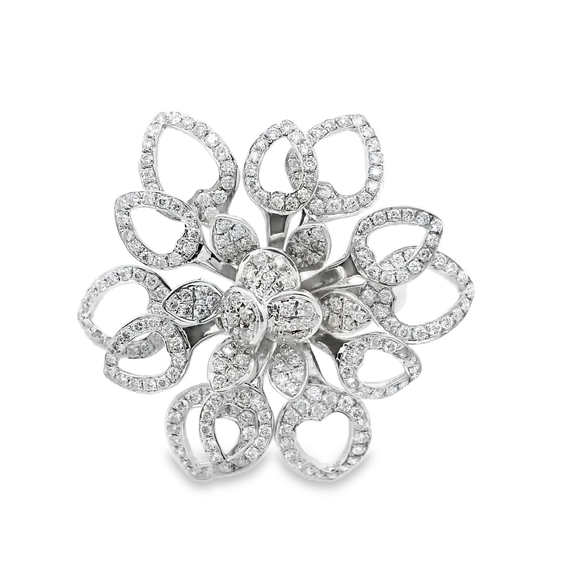 Diamond White Gold Flower Ring