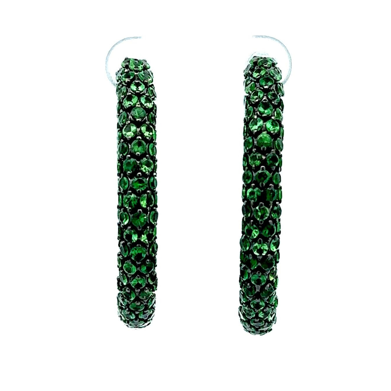Tsavorite-Garnet Inside-Out 18k Gold Hoop Earrings