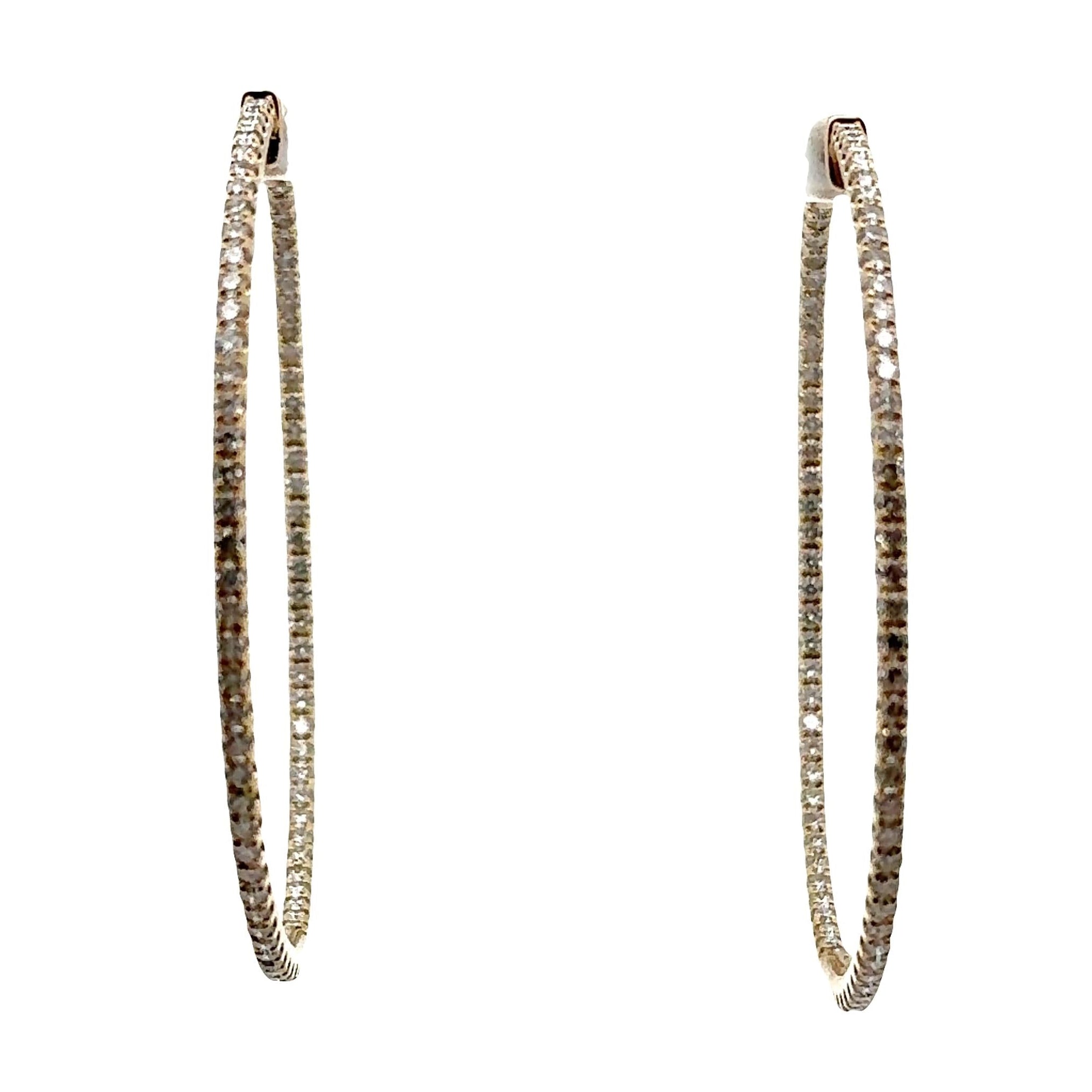 3.36 Carats Diamond Inside-out Hoop Earrings