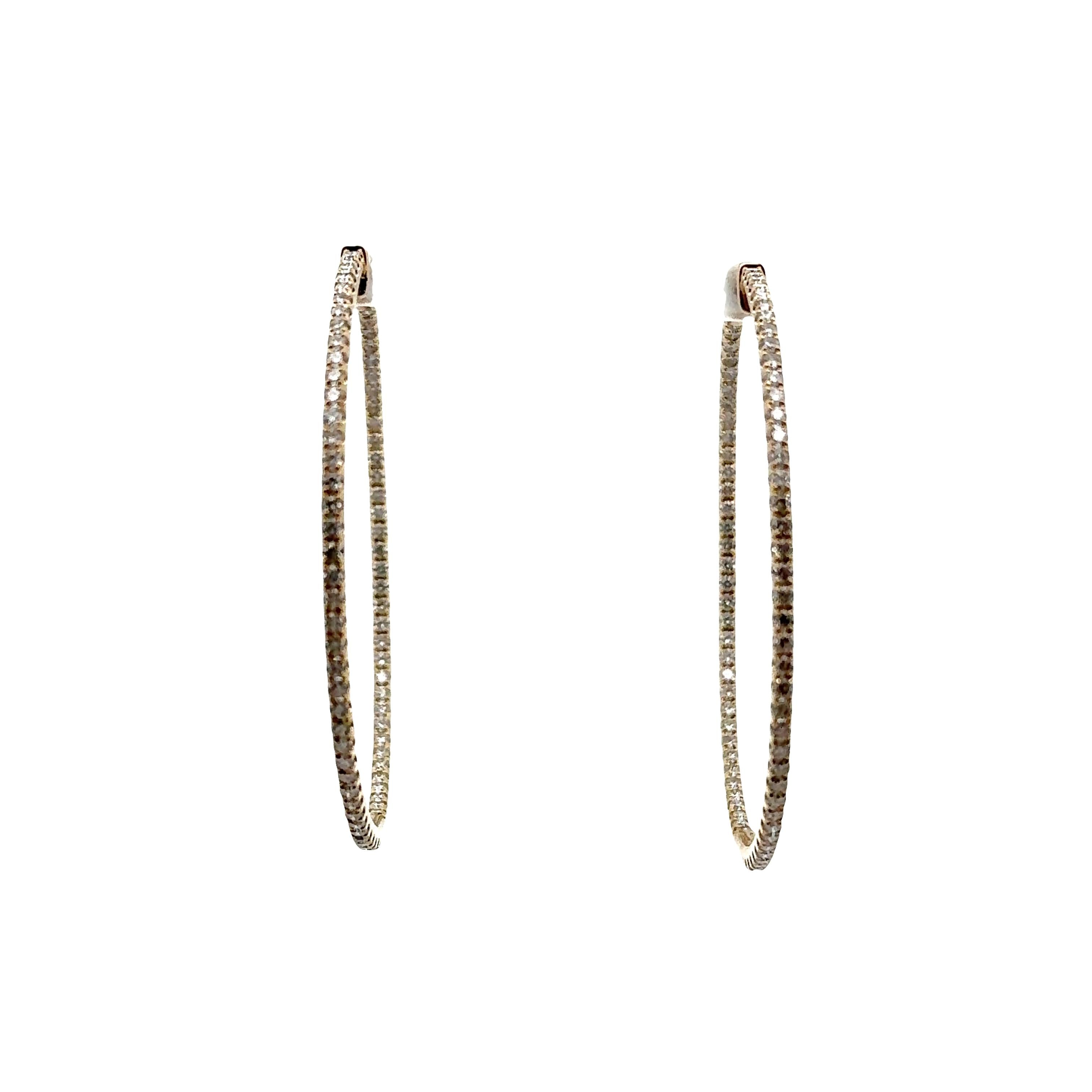 3.36 Carats Diamond Inside-out Hoop Earrings