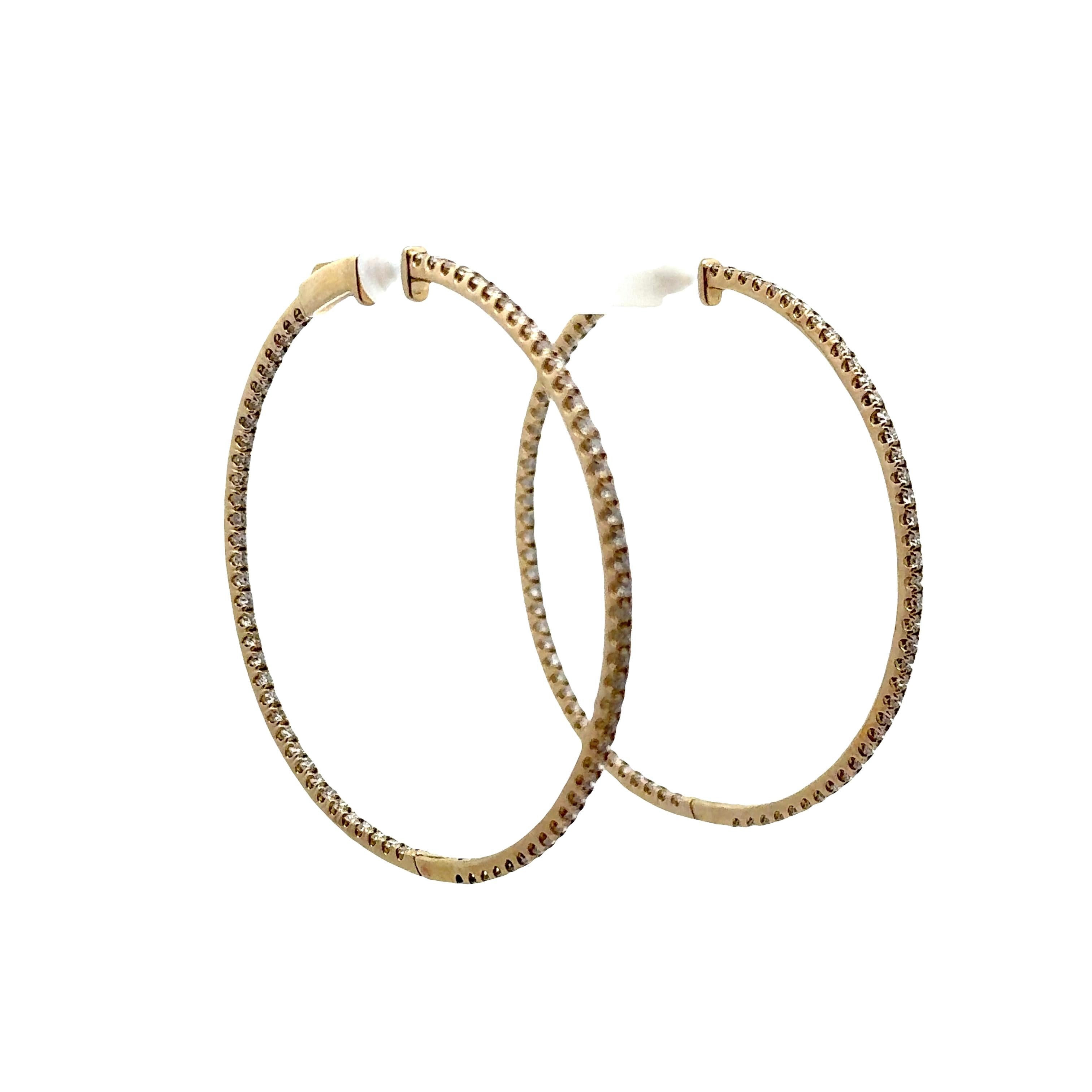 3.36 Carats Diamond Inside-out Hoop Earrings