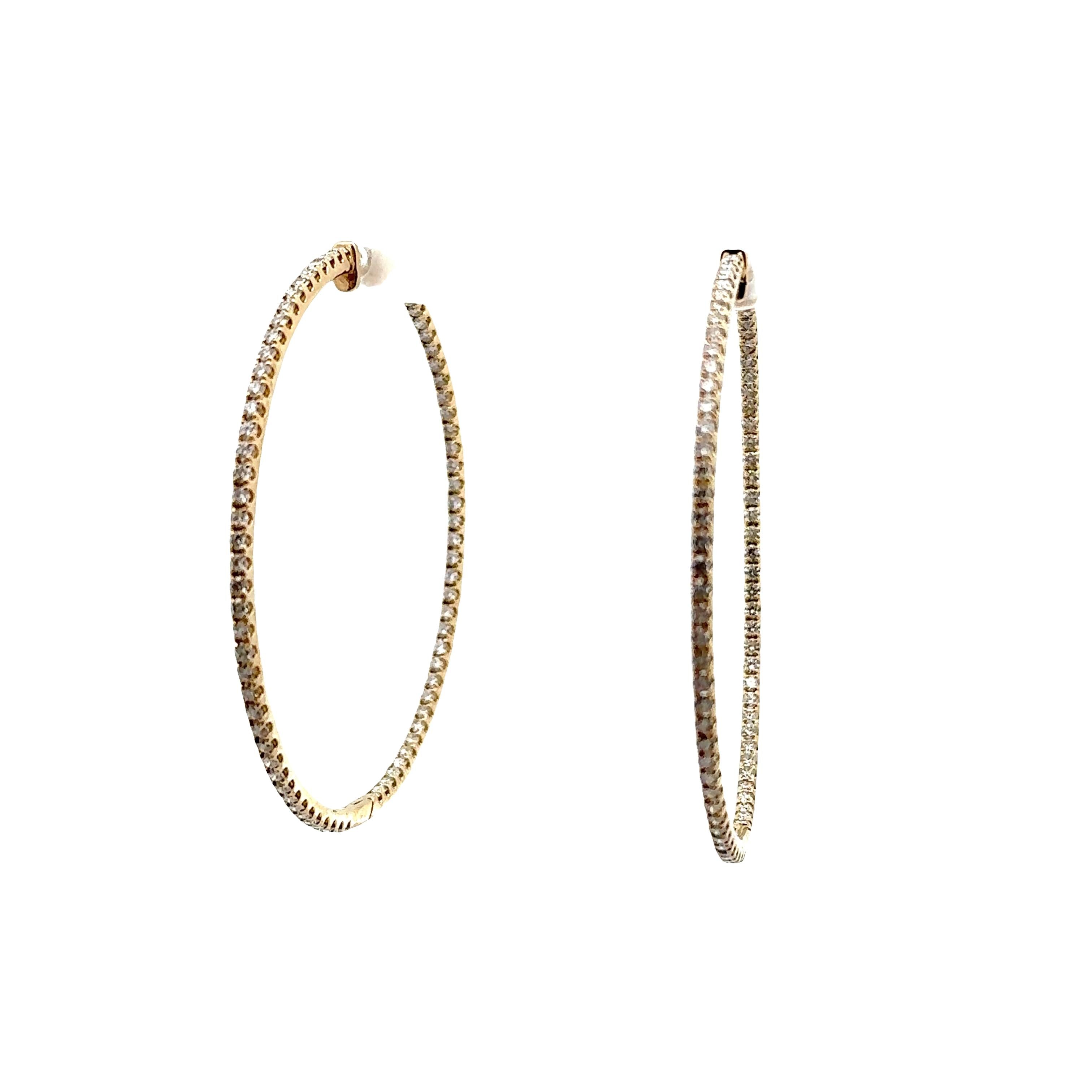 3.36 Carats Diamond Inside-out Hoop Earrings