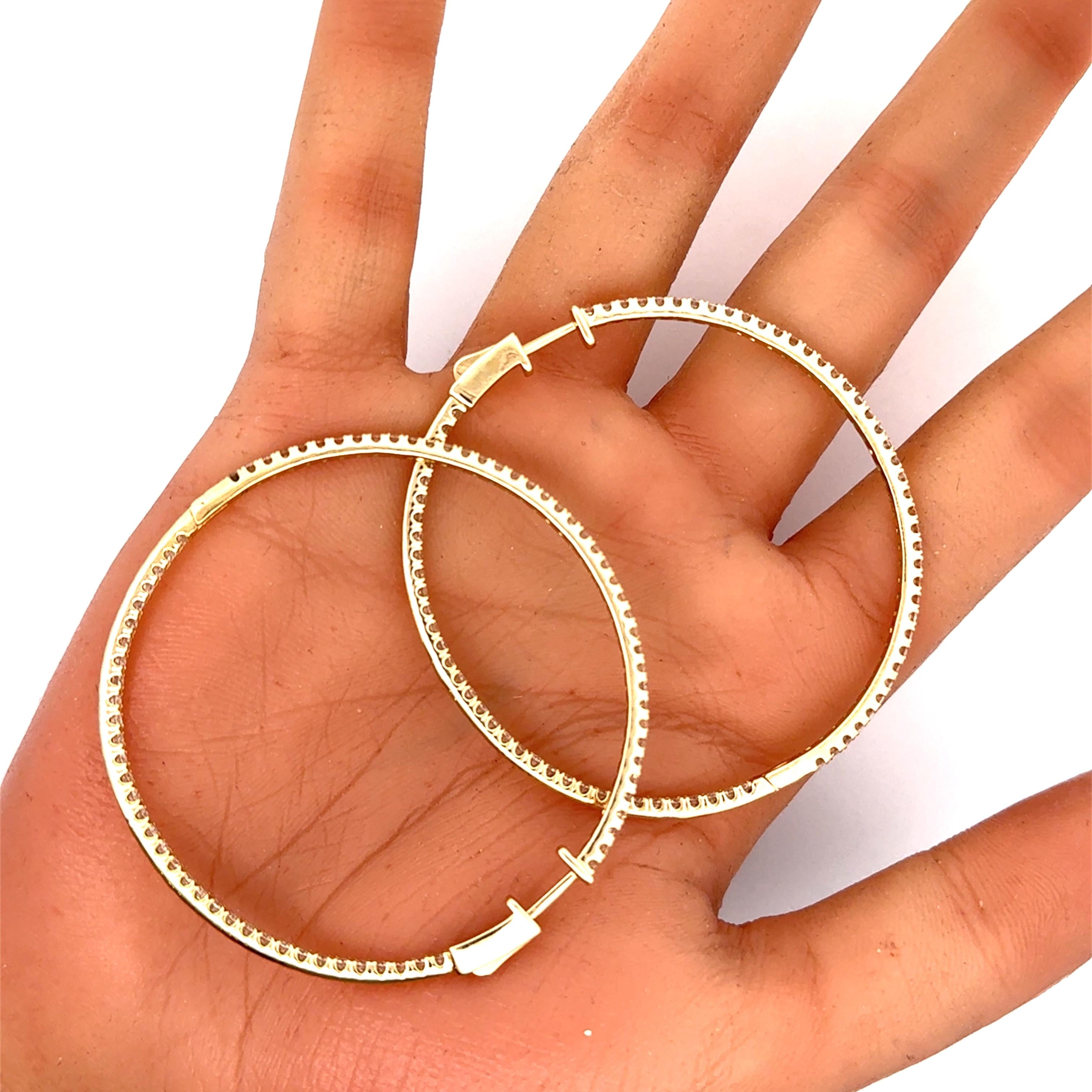 3.36 Carats Diamond Inside-out Hoop Earrings