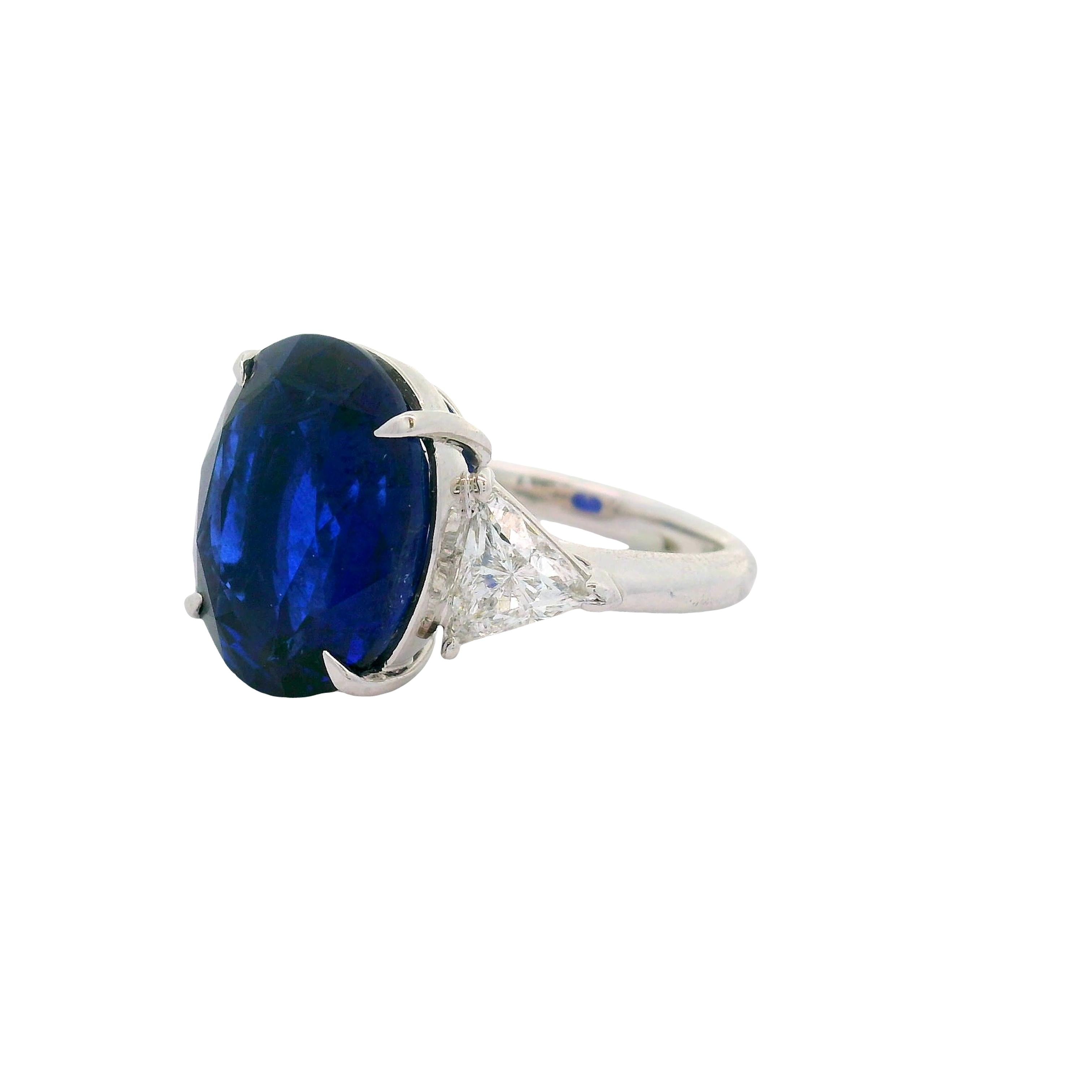 10.53 Carat  Royal-Blue Ceylon Sapphire Diamond Platinum Ring, GRS Certified