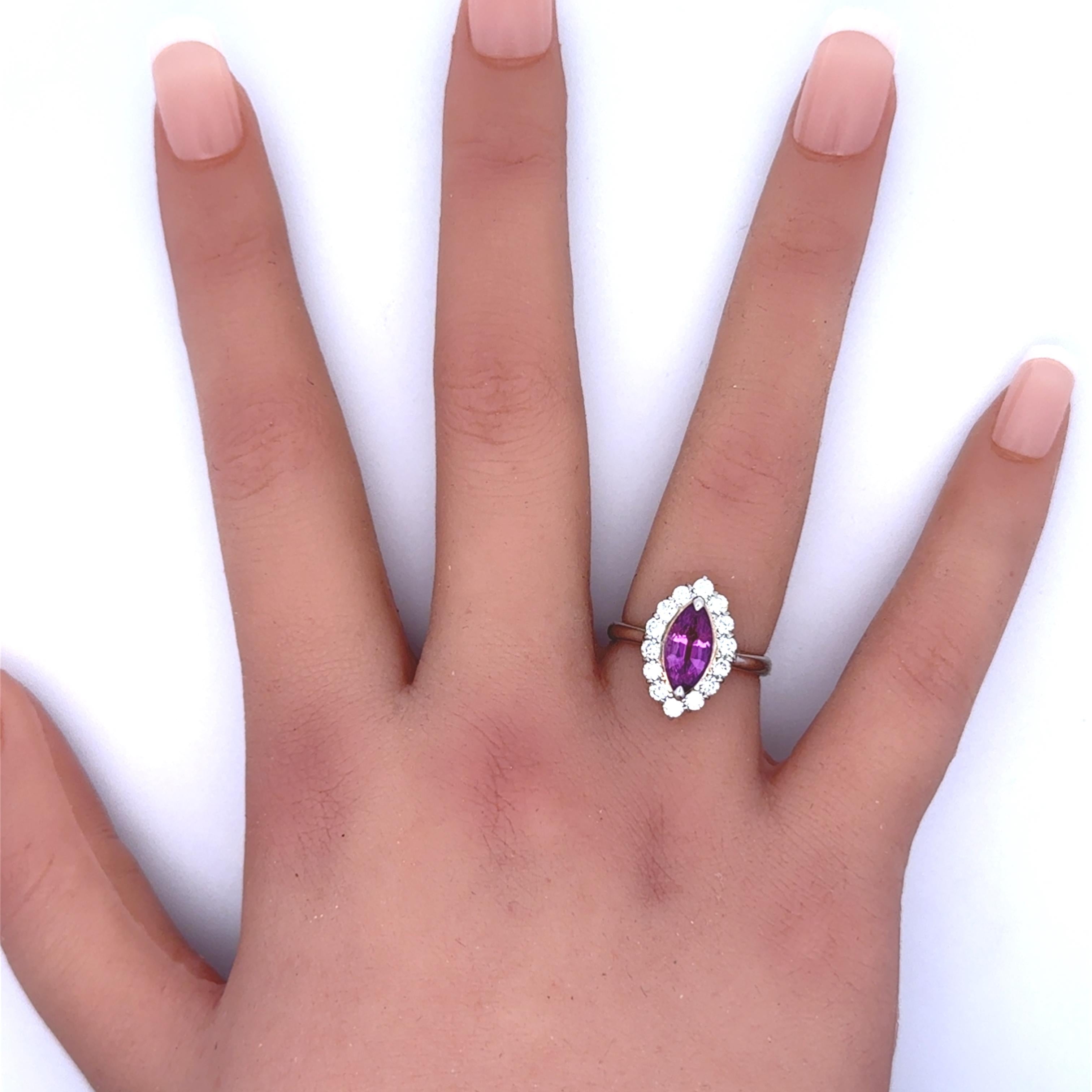 1.63 Carat No-Heat Pink Sapphire Diamond Platinum Ring, GIA Certified
