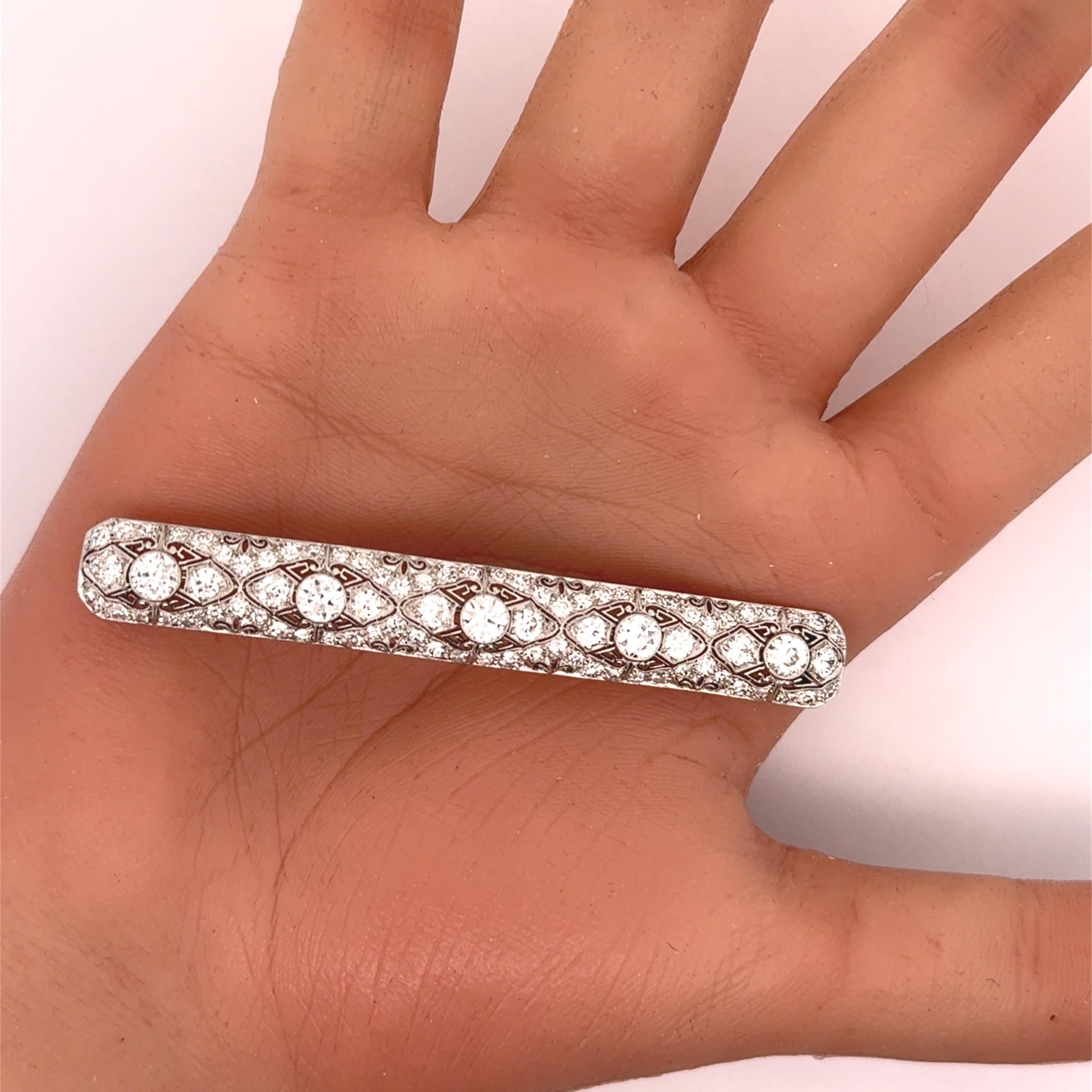Henry Kohn Sons Diamond Platinum Edwardian Brooch