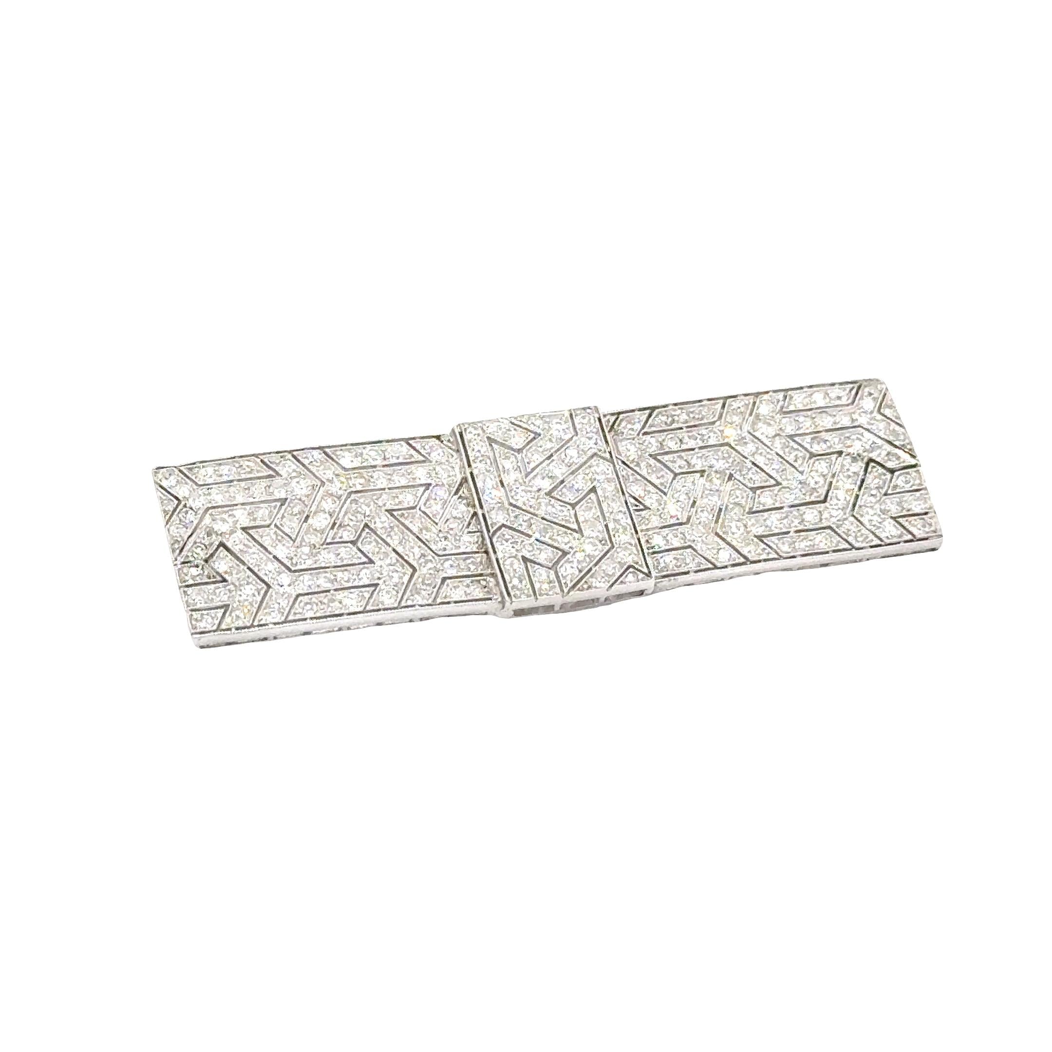 Classic Art Deco Diamond Platinum Brooch