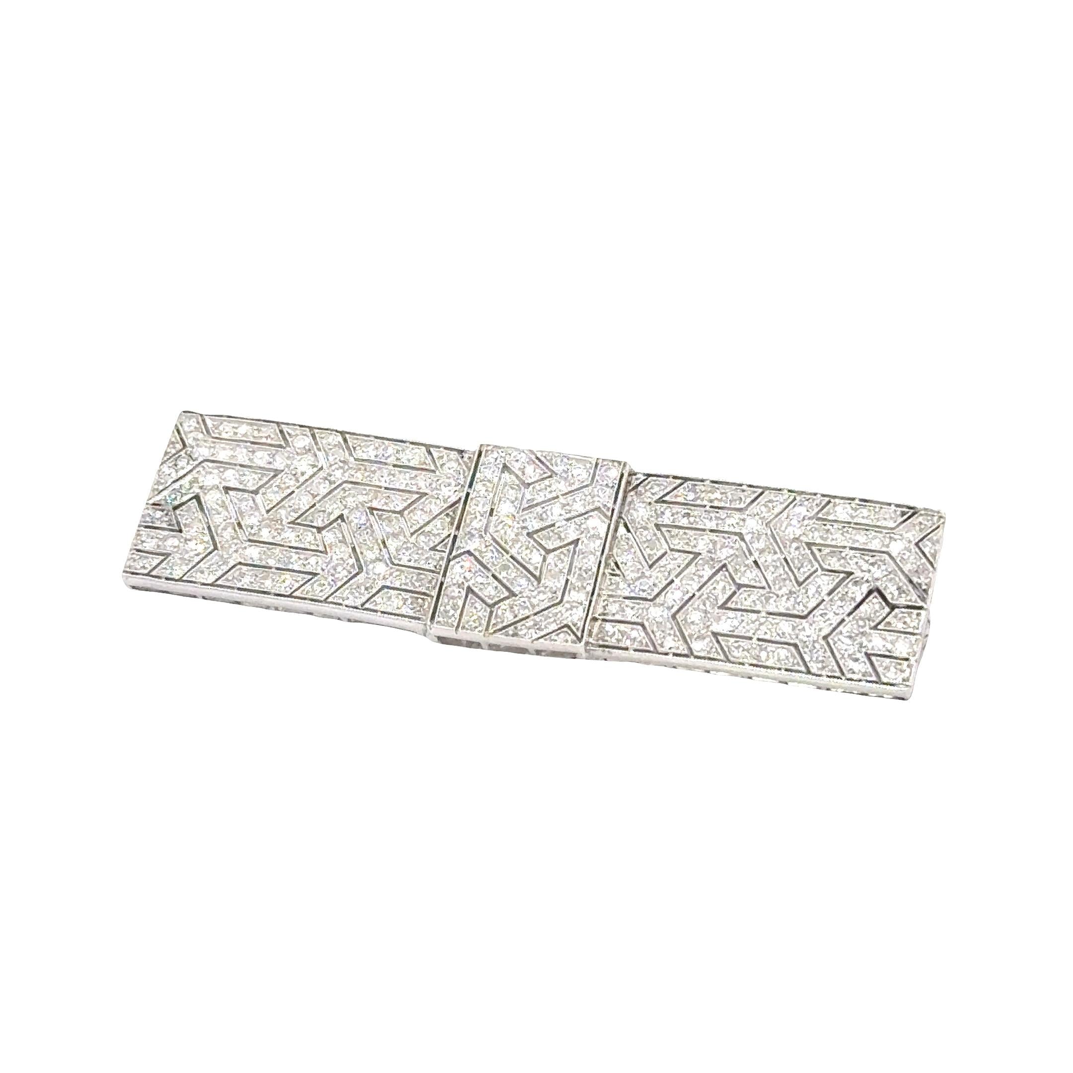Classic Art Deco Diamond Platinum Brooch