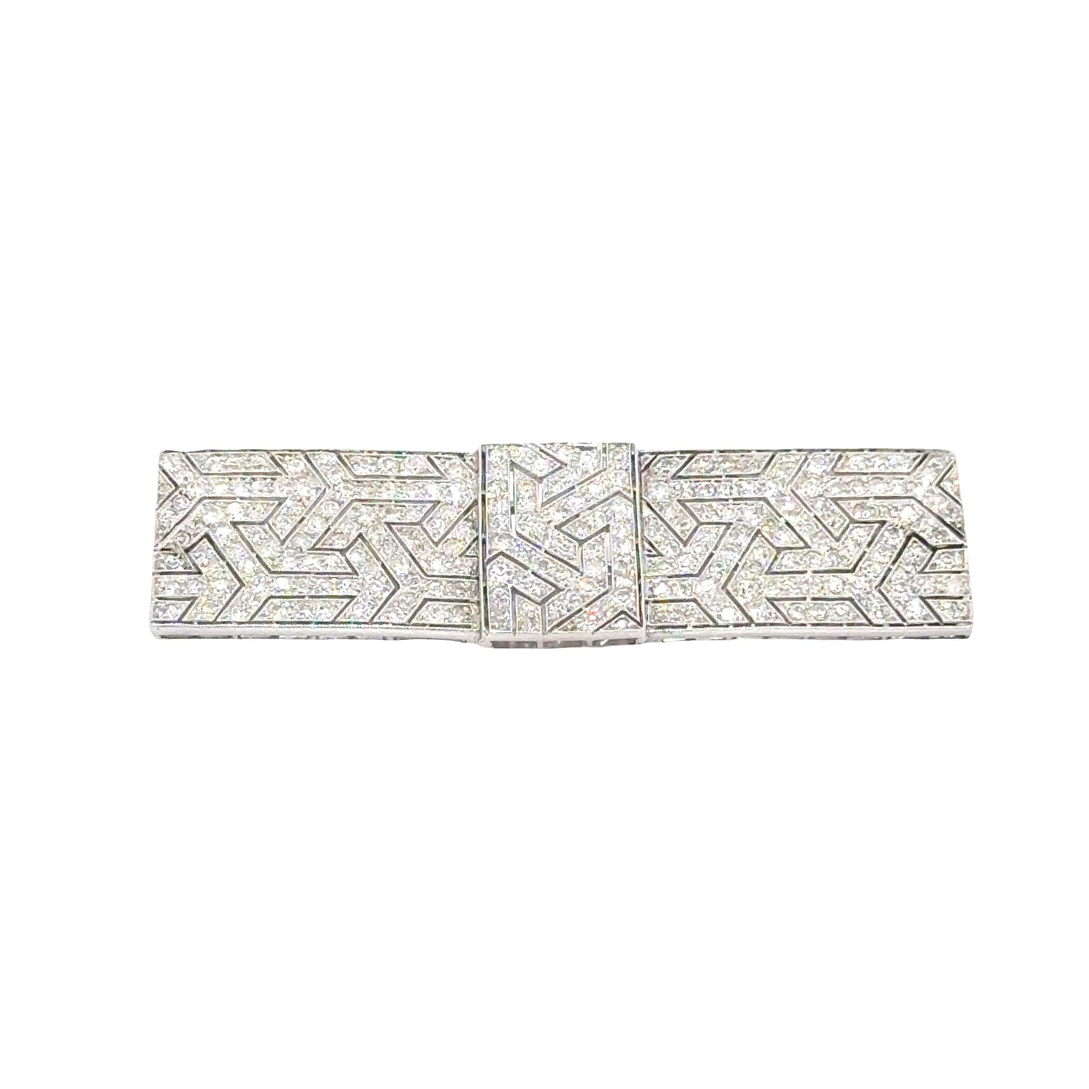 Classic Art Deco Diamond Platinum Brooch