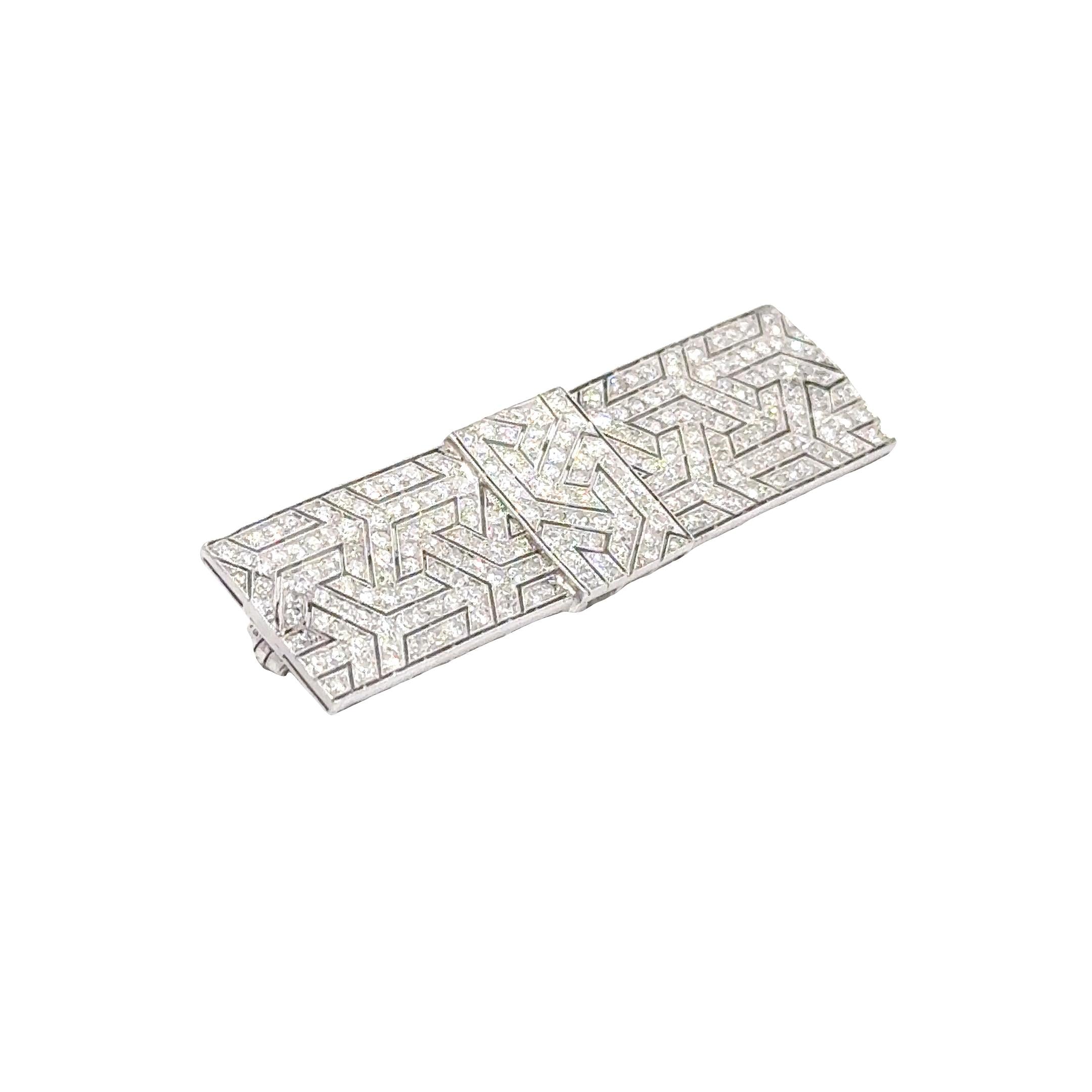 Classic Art Deco Diamond Platinum Brooch
