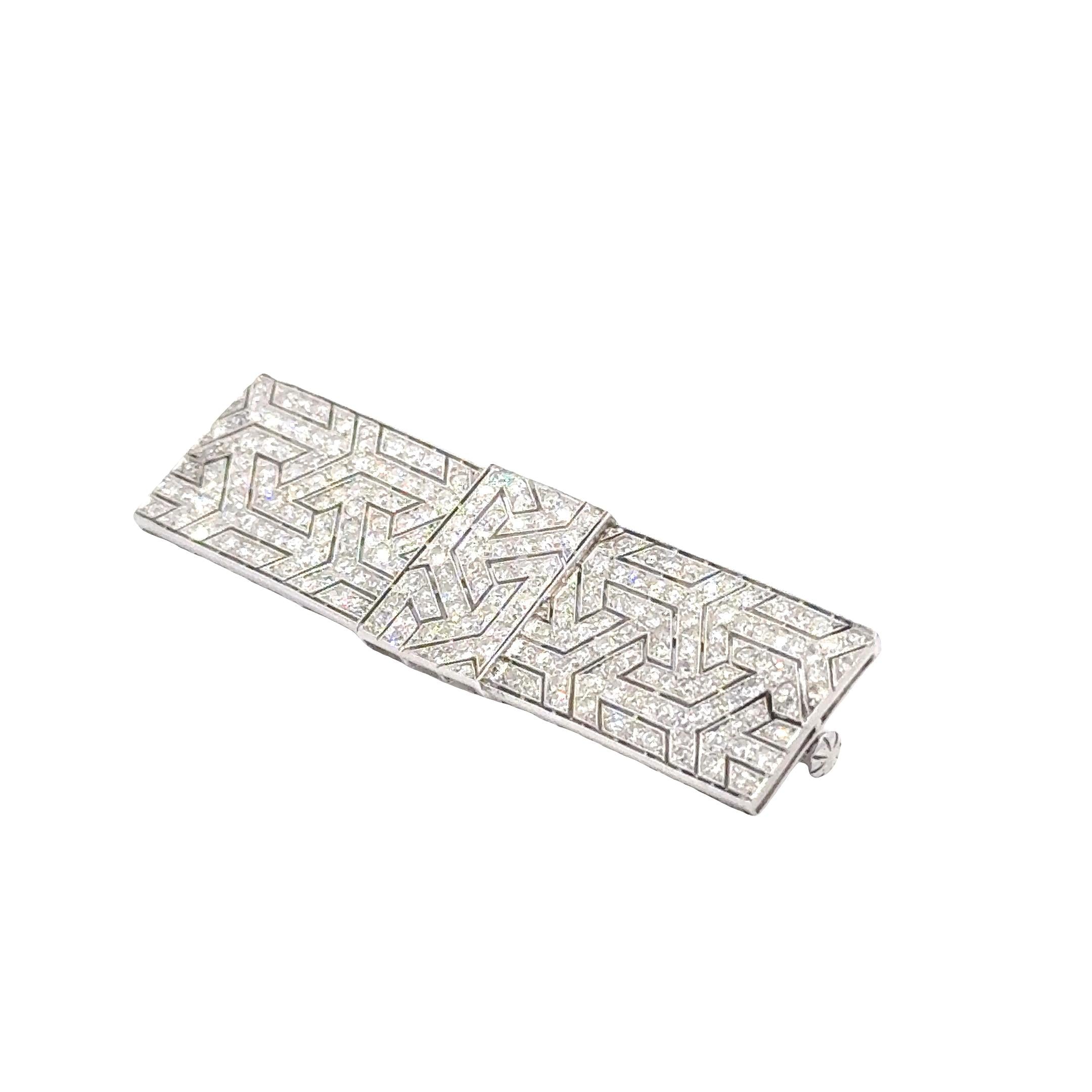 Classic Art Deco Diamond Platinum Brooch