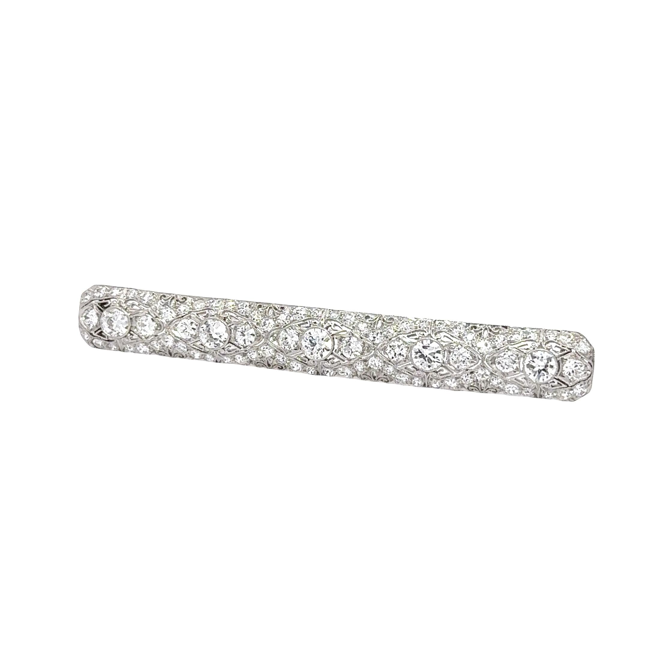 Henry Kohn Sons Diamond Platinum Edwardian Brooch