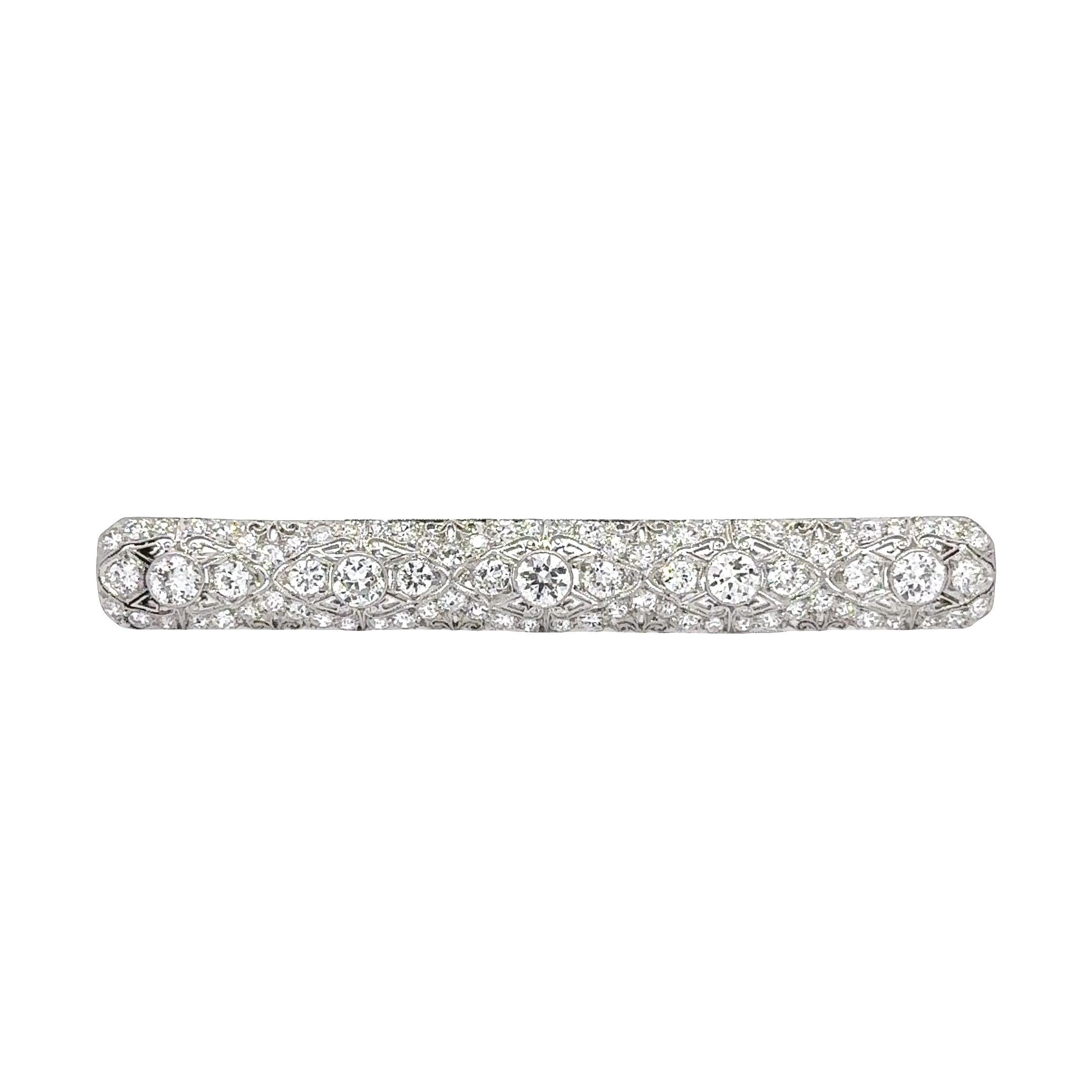 Henry Kohn Sons Diamond Platinum Edwardian Brooch
