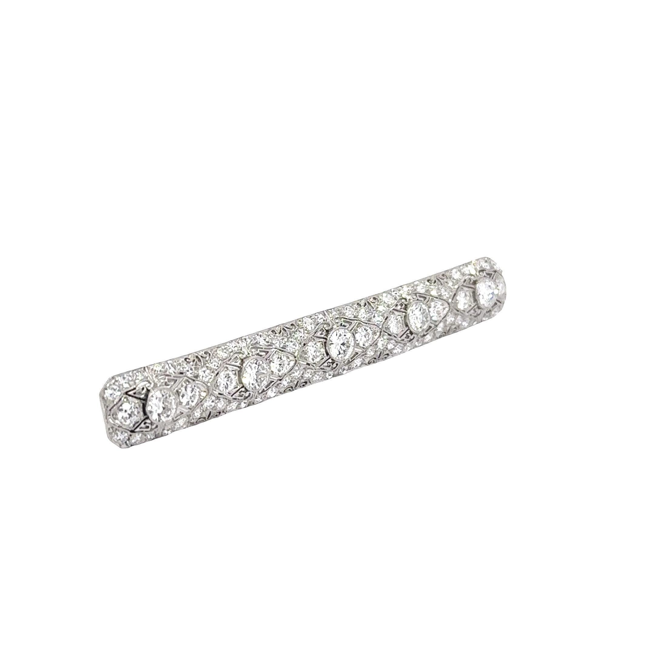 Henry Kohn Sons Diamond Platinum Edwardian Brooch