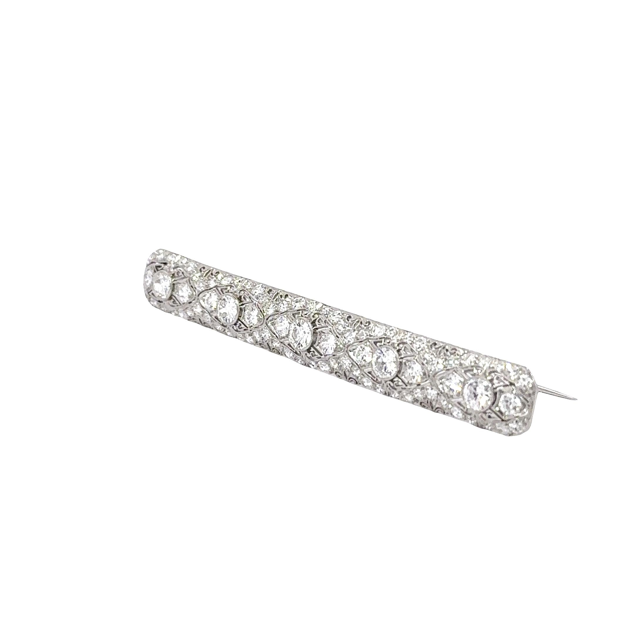 Henry Kohn Sons Diamond Platinum Edwardian Brooch