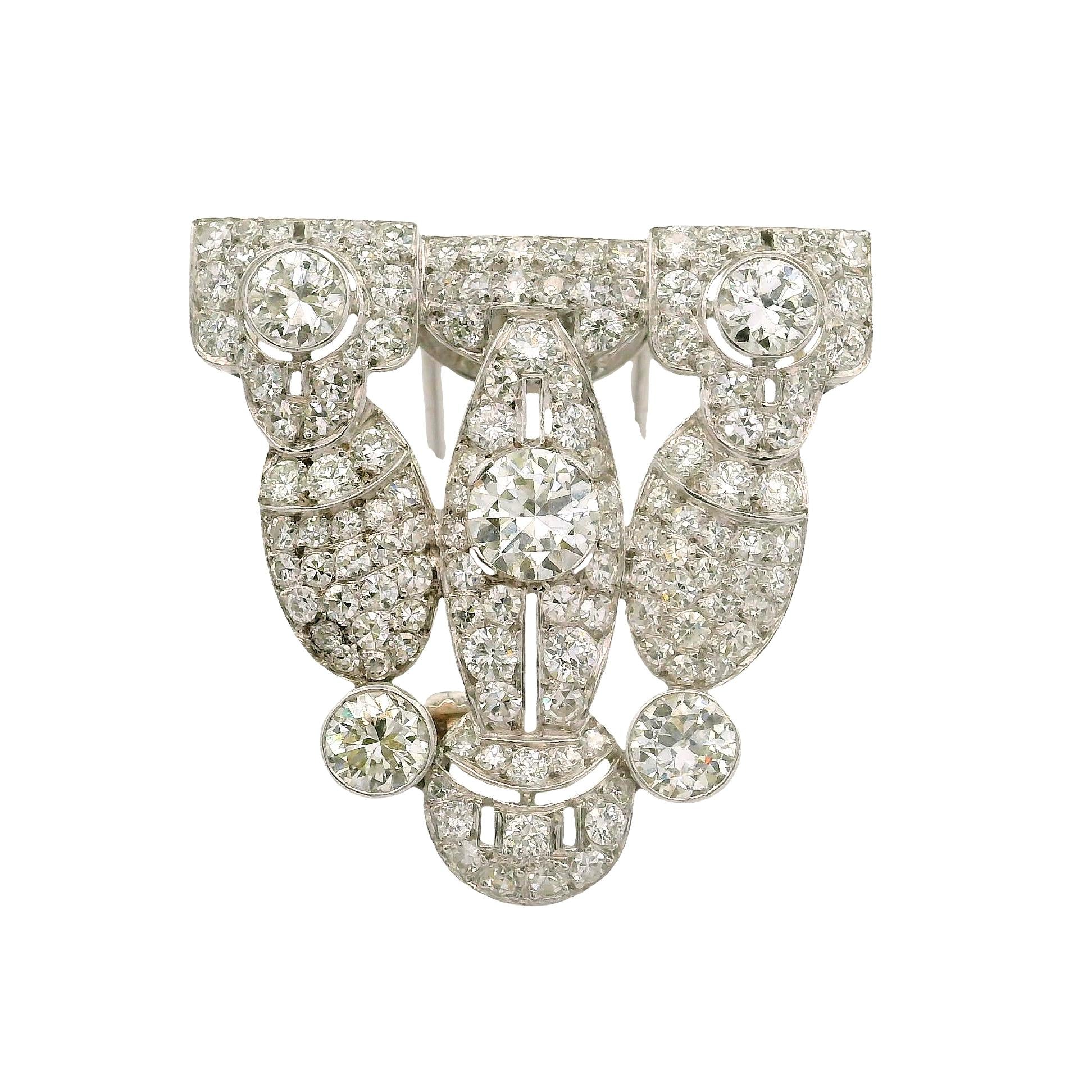 Edwardian Antique Diamond Platinum Brooch