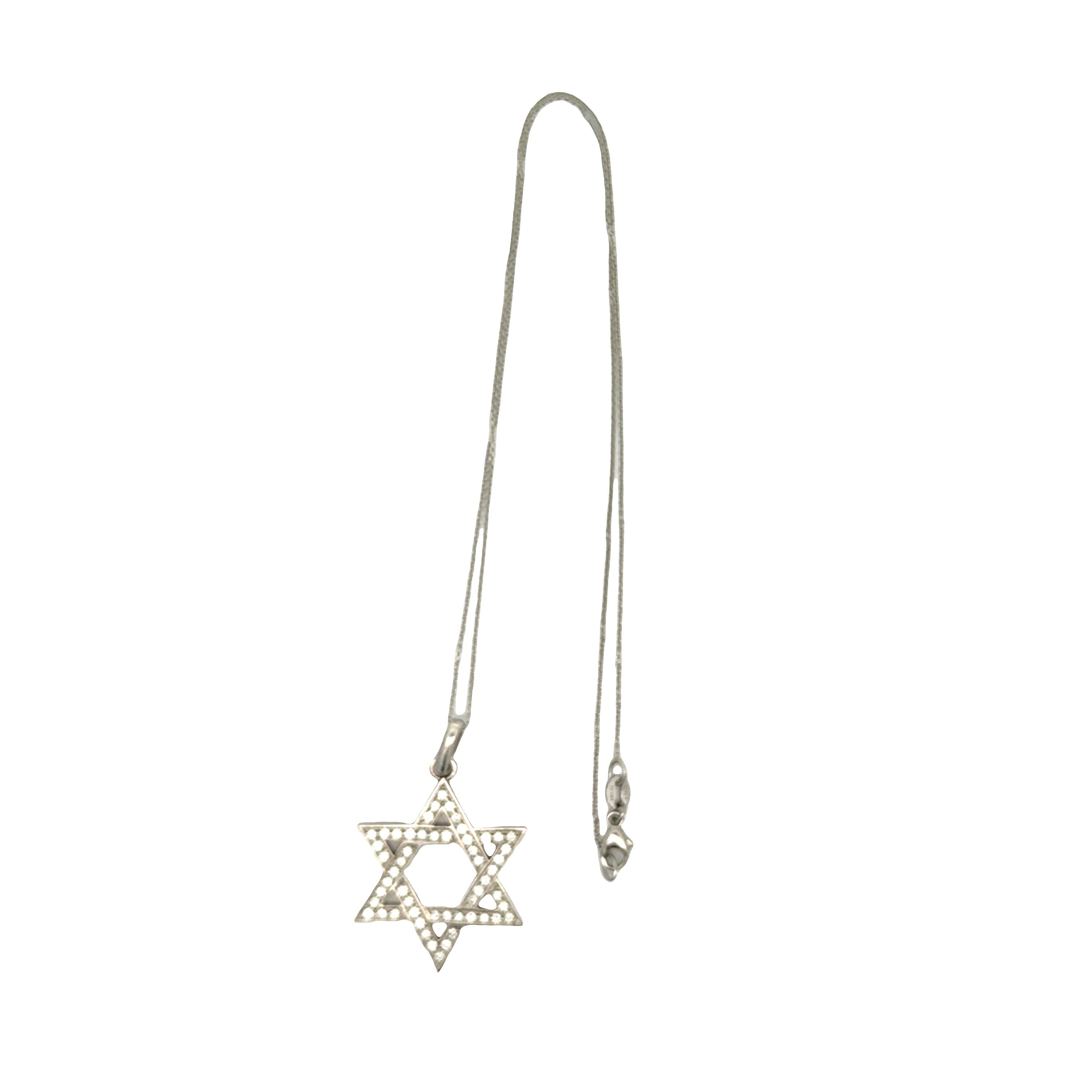 Diamond Platinum Star-of-David Pendant Necklace