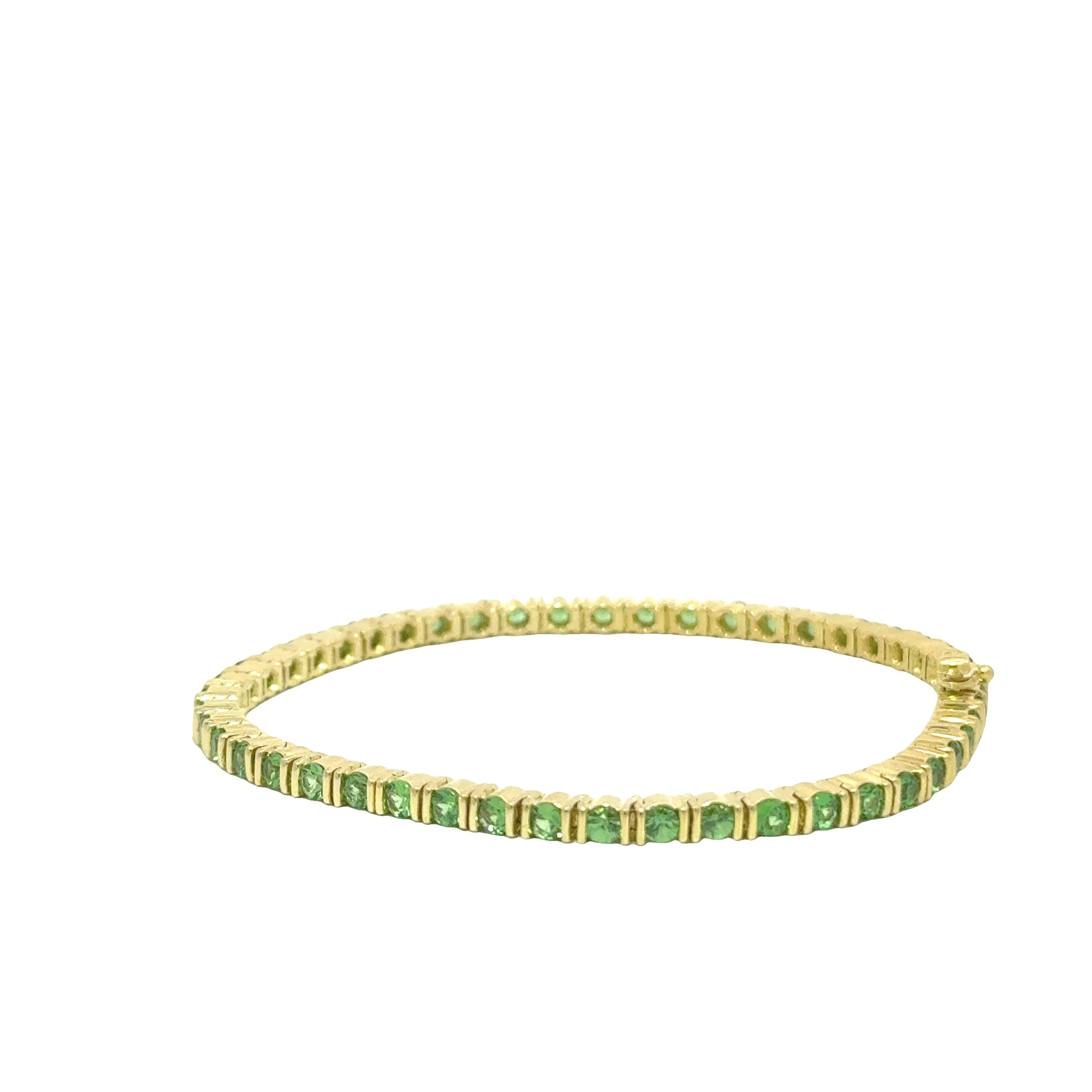 Jean Vitau Tsavorite 18K Yellow Gold Tennis Bracelet