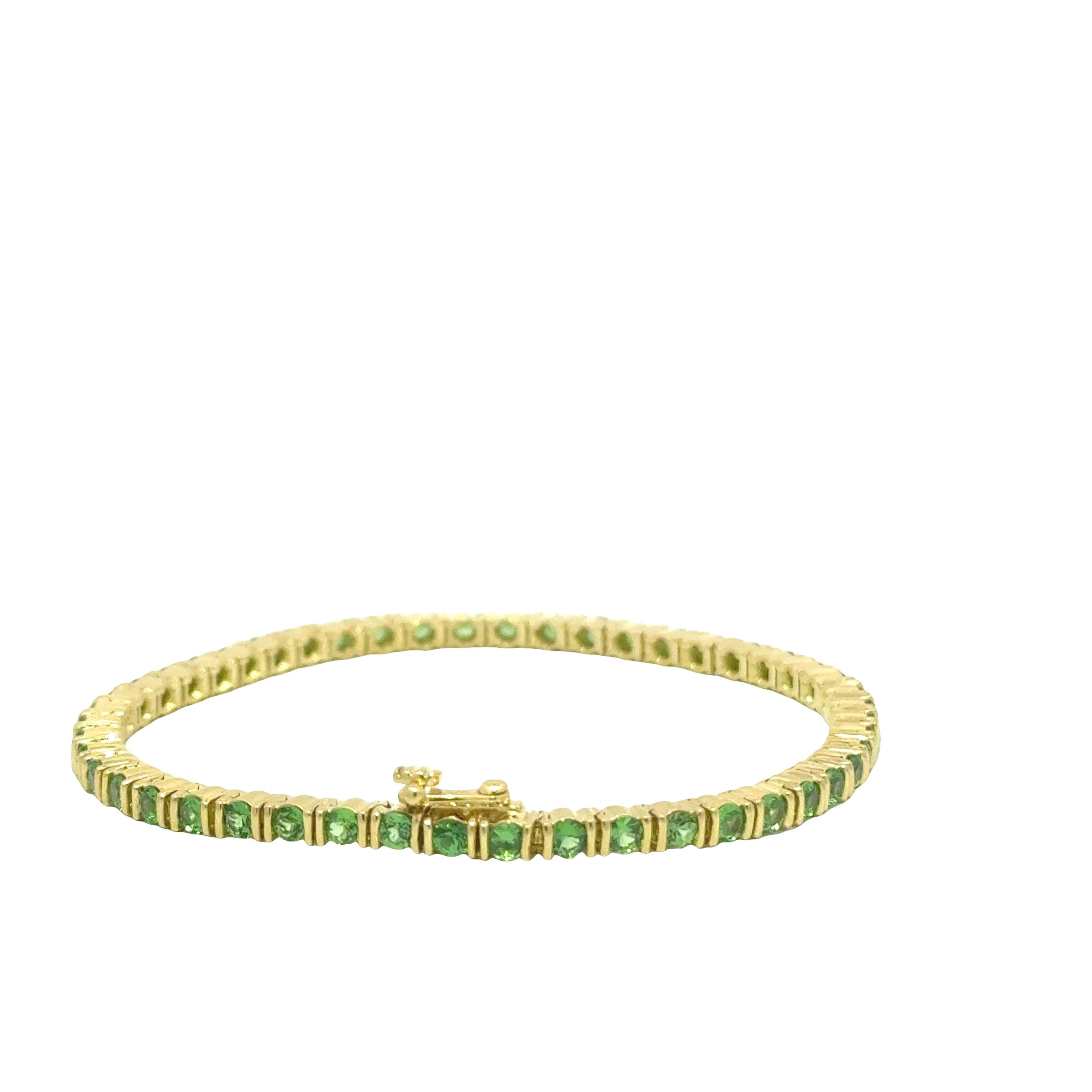 Jean Vitau Tsavorite 18K Yellow Gold Tennis Bracelet