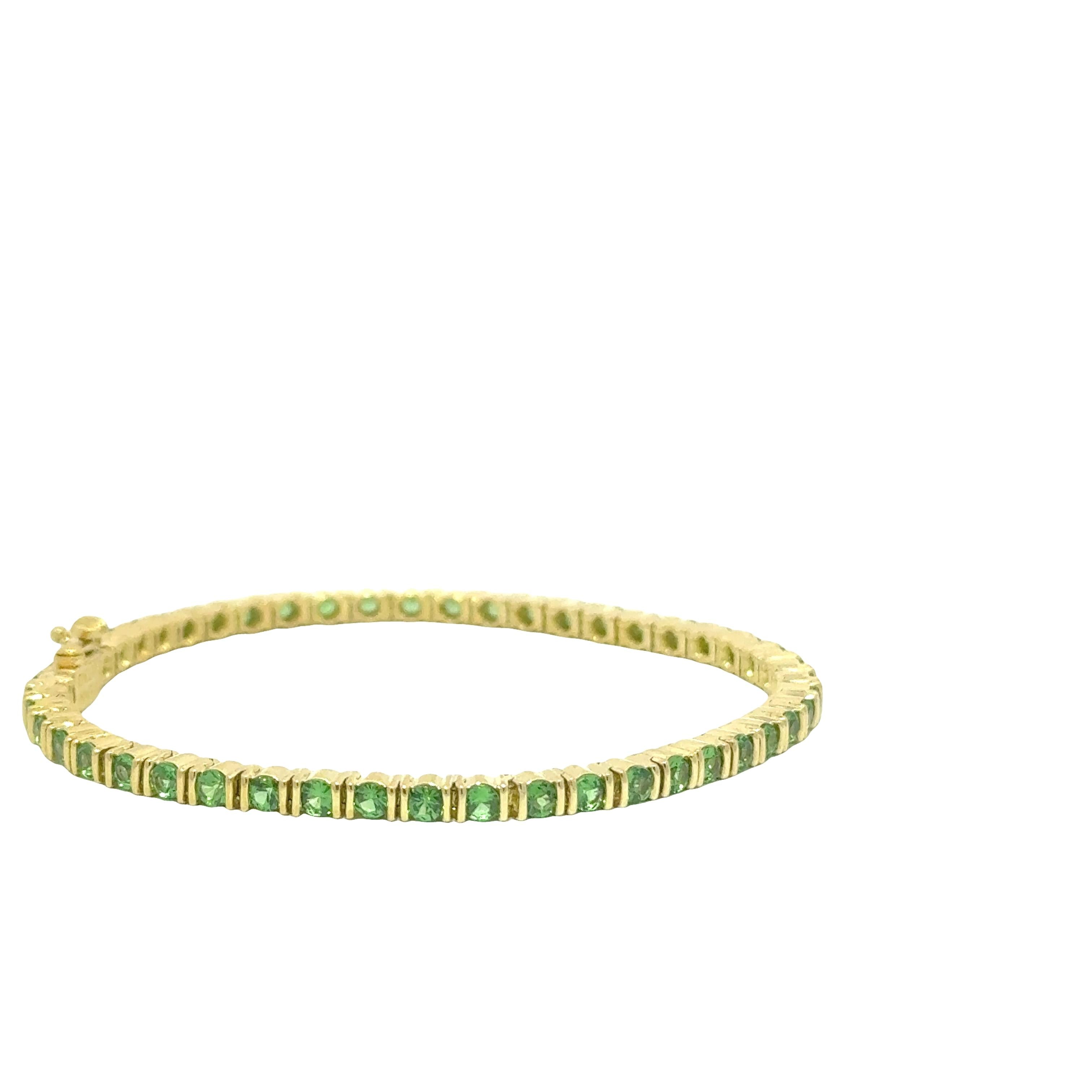 Jean Vitau Tsavorite 18K Yellow Gold Tennis Bracelet