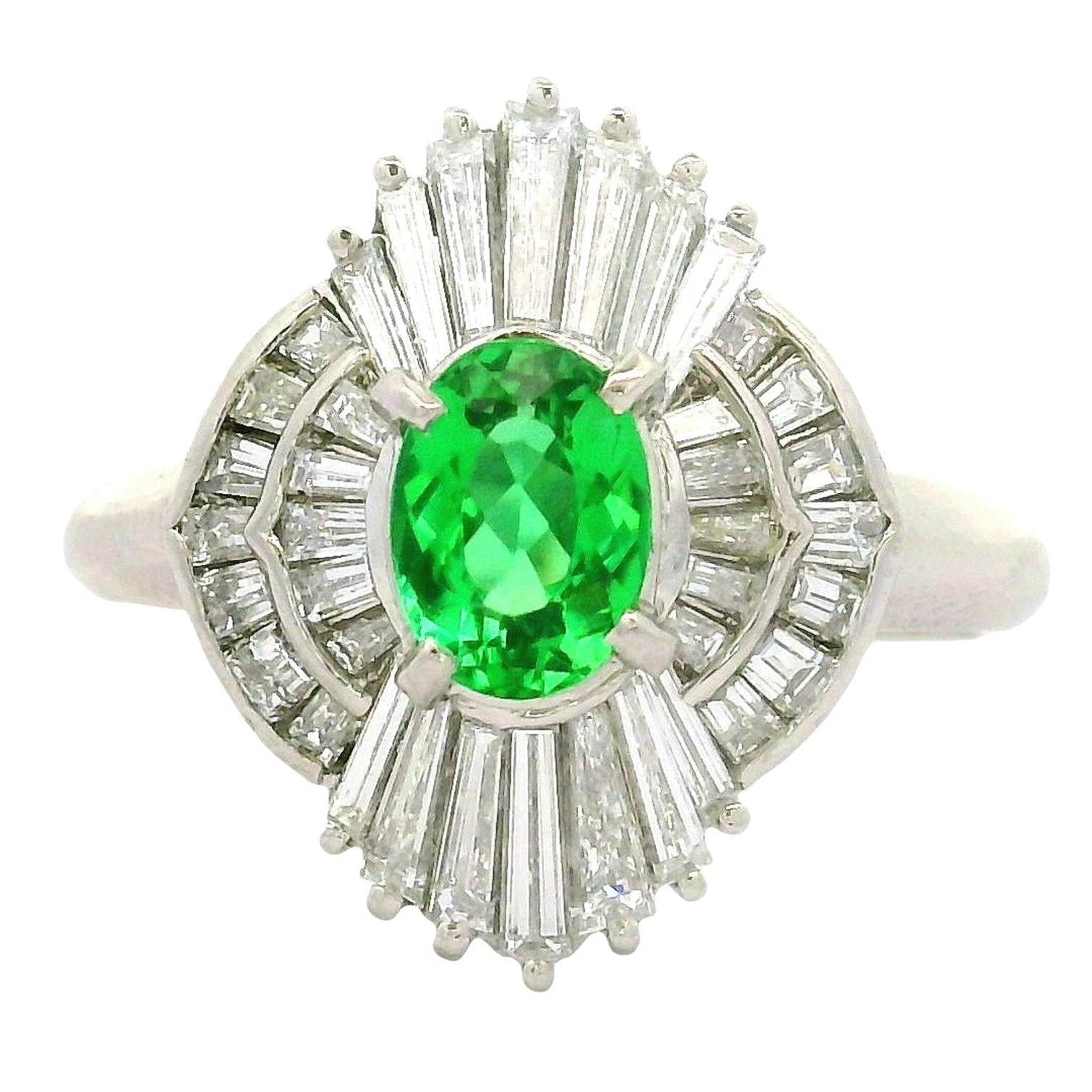 0.72 Carat Brazilian Green Paraiba Diamond Platinum Halo Ring, GIA Certified
