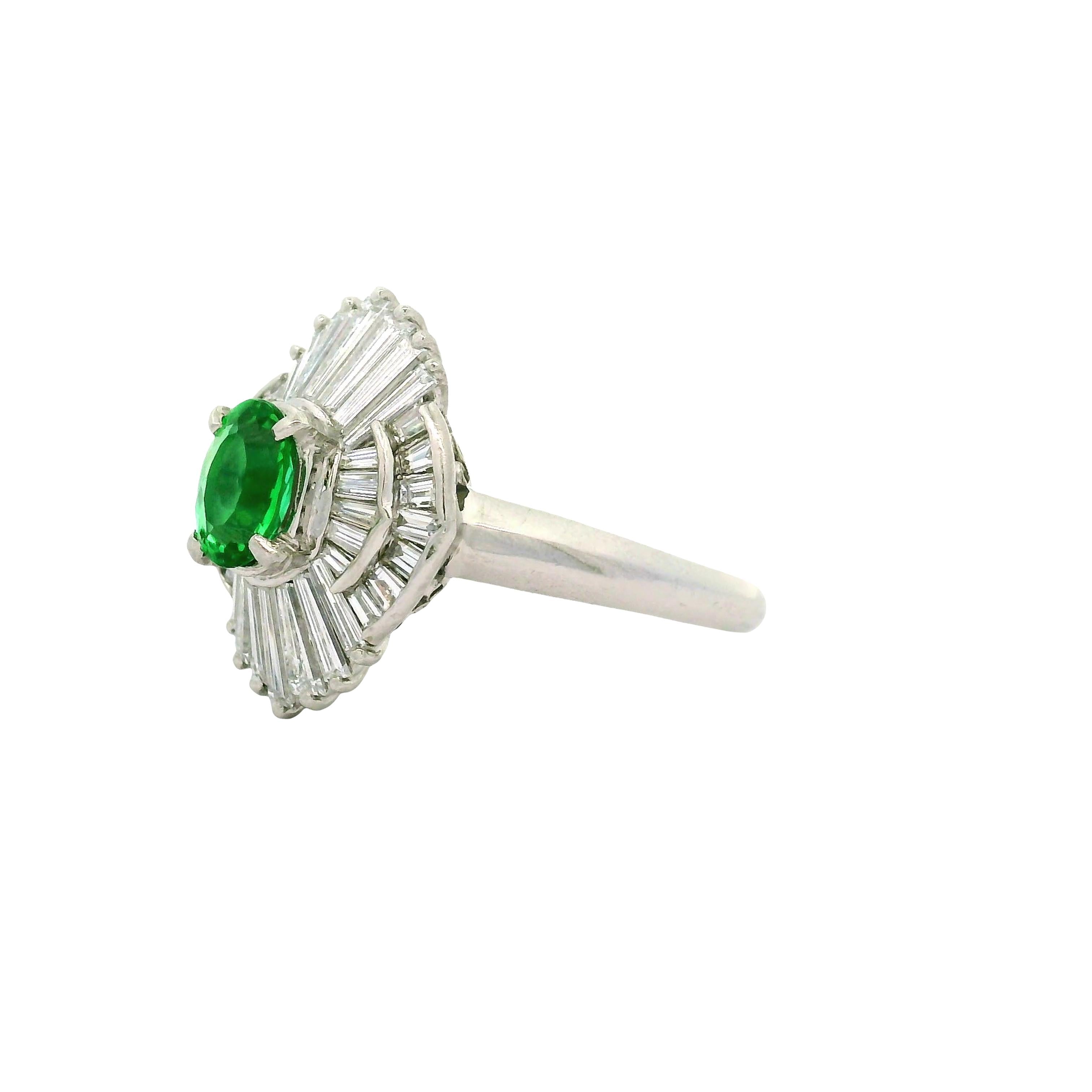 0.72 Carat Brazilian Green Paraiba Diamond Platinum Halo Ring, GIA Certified