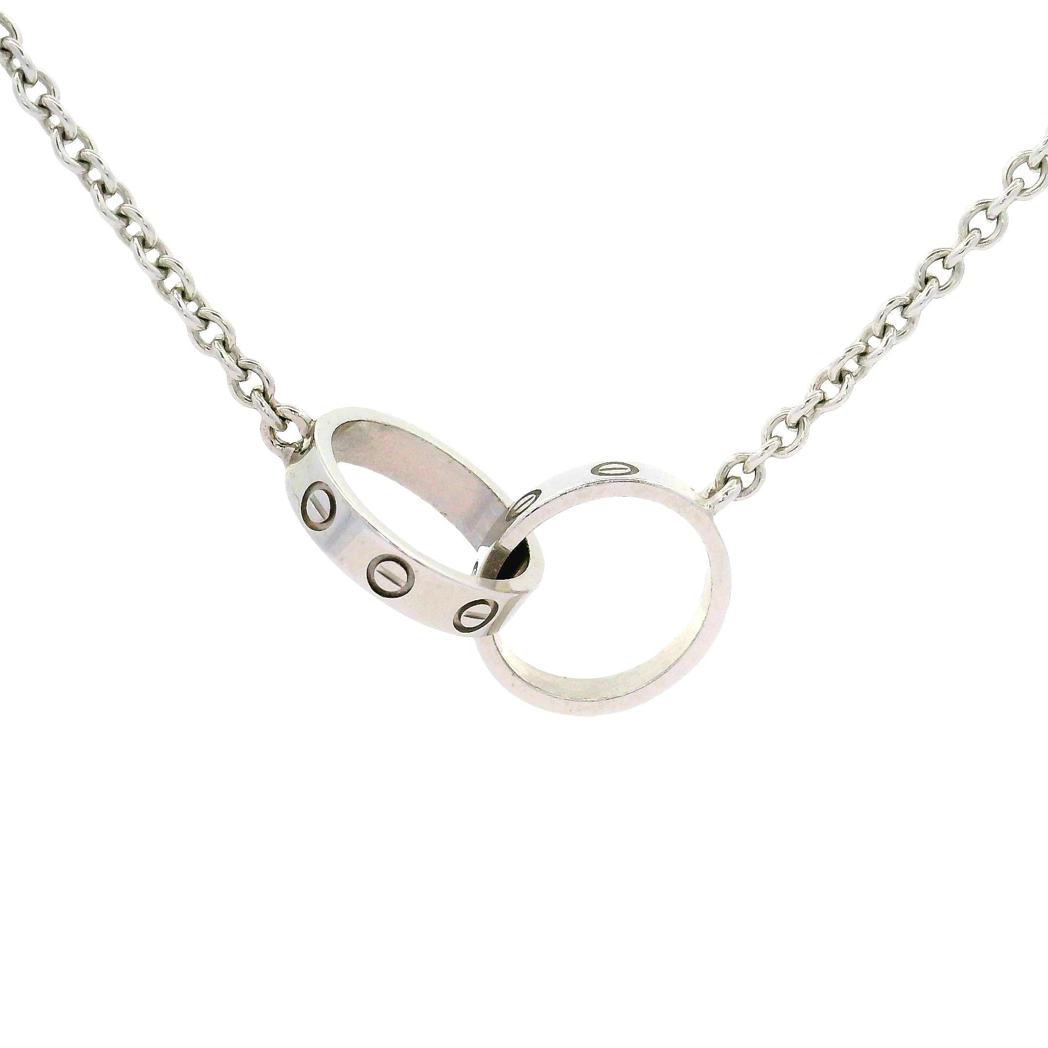 Cartier 18K White Gold Love Necklace