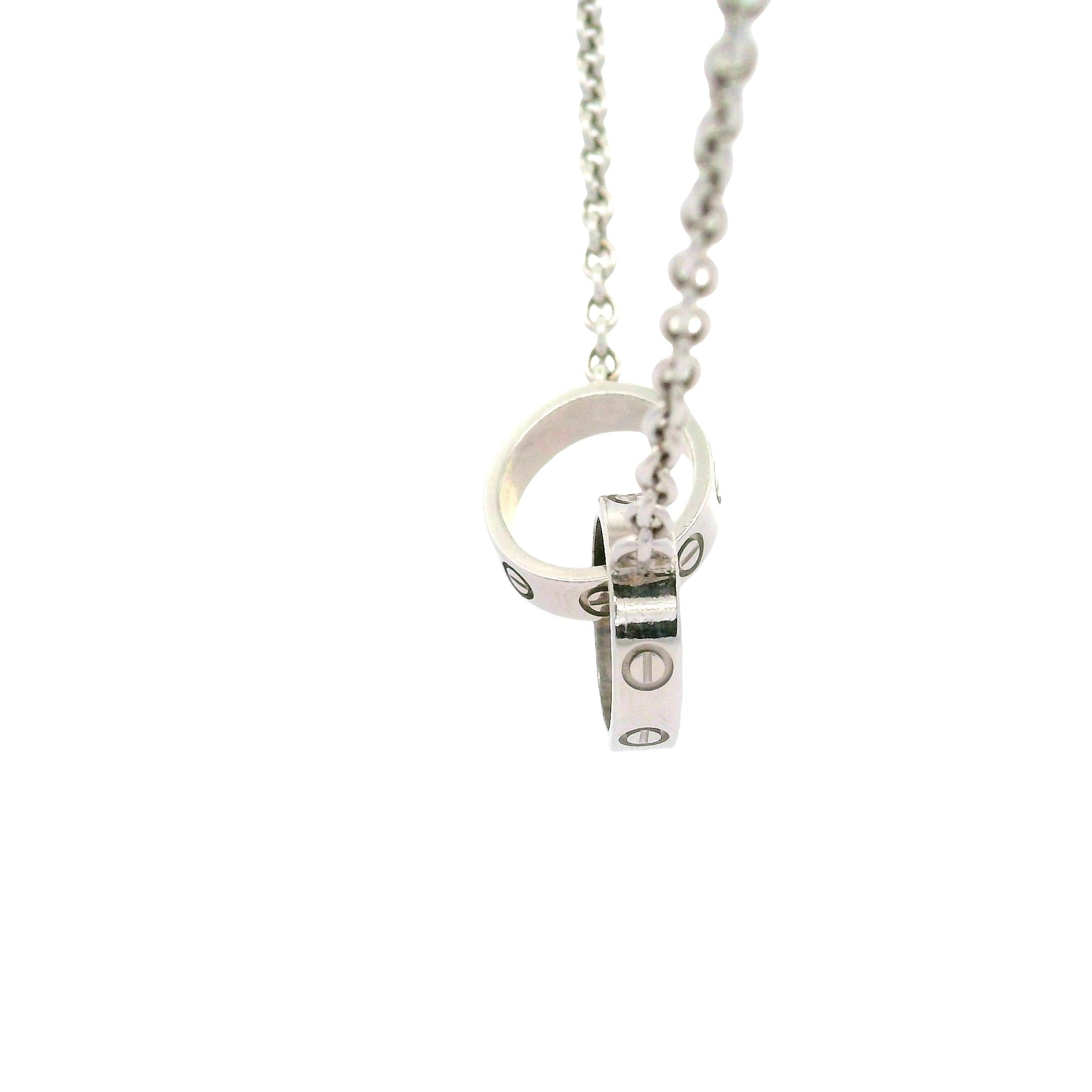 Cartier 18K White Gold Love Necklace