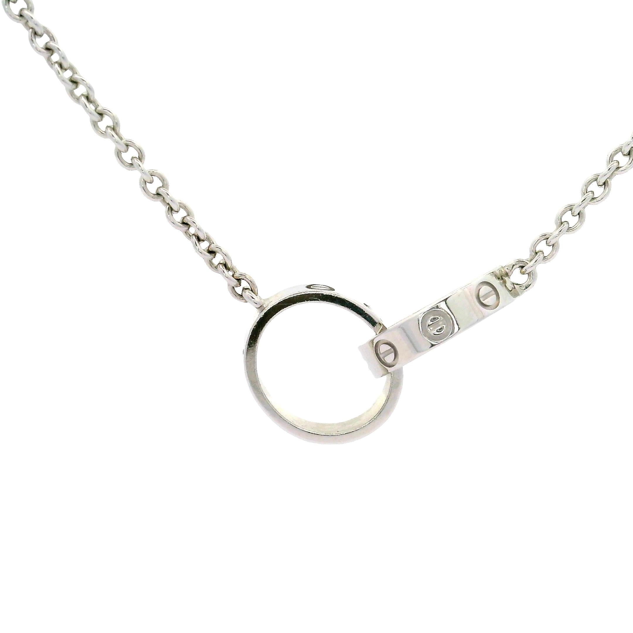 Cartier 18K White Gold Love Necklace