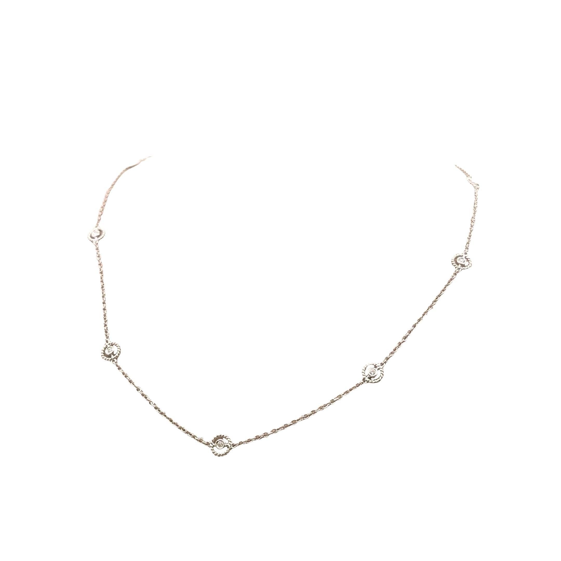 Diamond-by-the-Yard 18K White Gold Bezel-Set Necklace