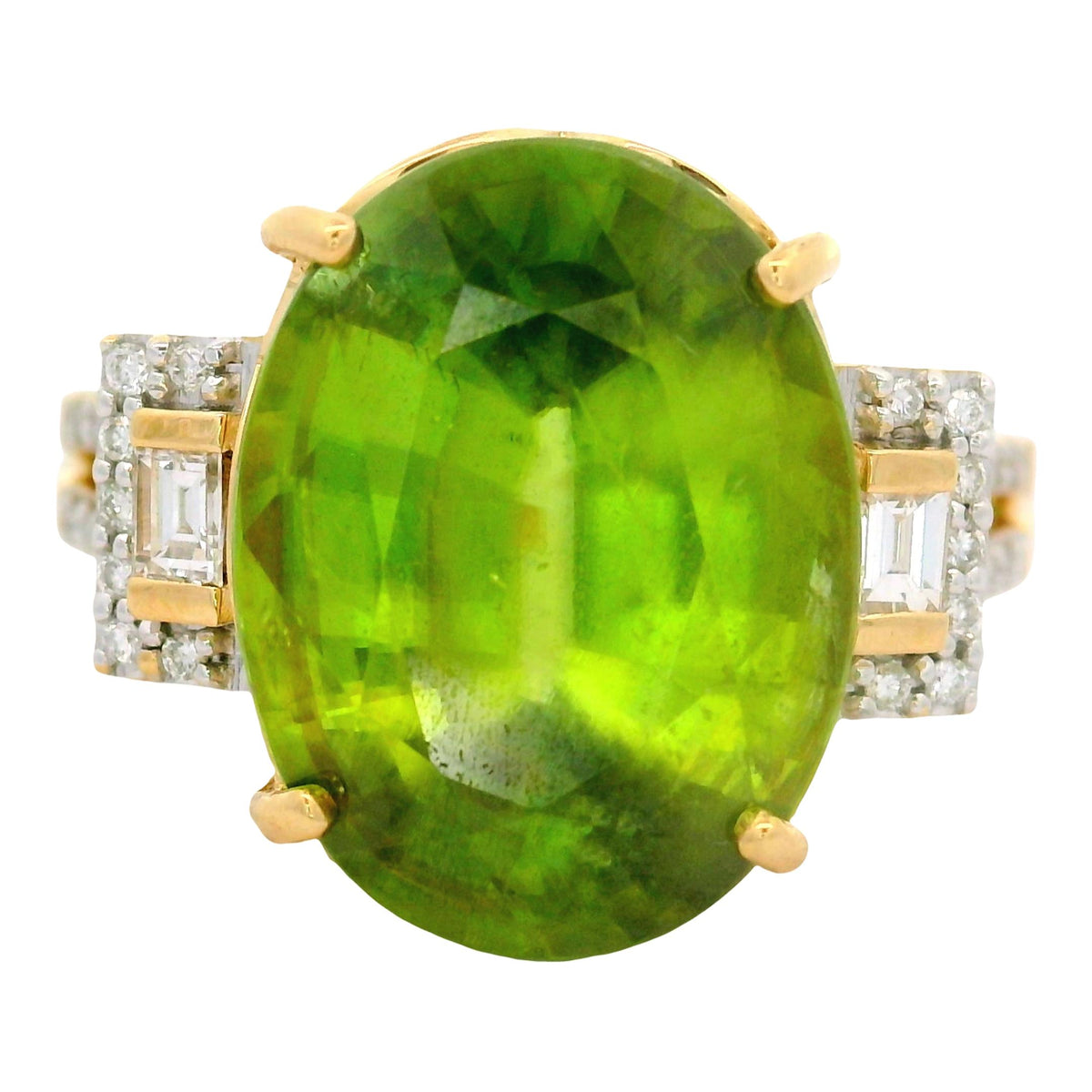 10.33 Carat Sphene Diamond 18K Yellow Gold Ring