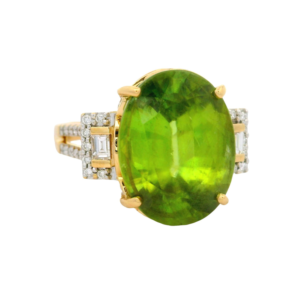 10.33 Carat Sphene Diamond 18K Yellow Gold Ring