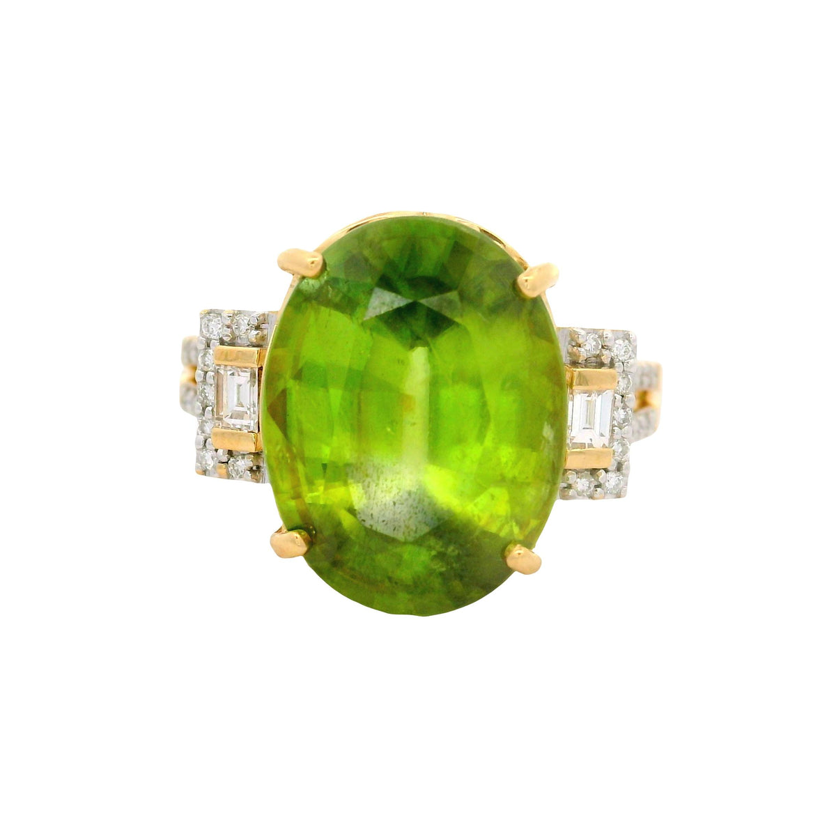 10.33 Carat Sphene Diamond 18K Yellow Gold Ring