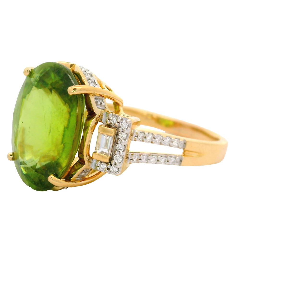 10.33 Carat Sphene Diamond 18K Yellow Gold Ring