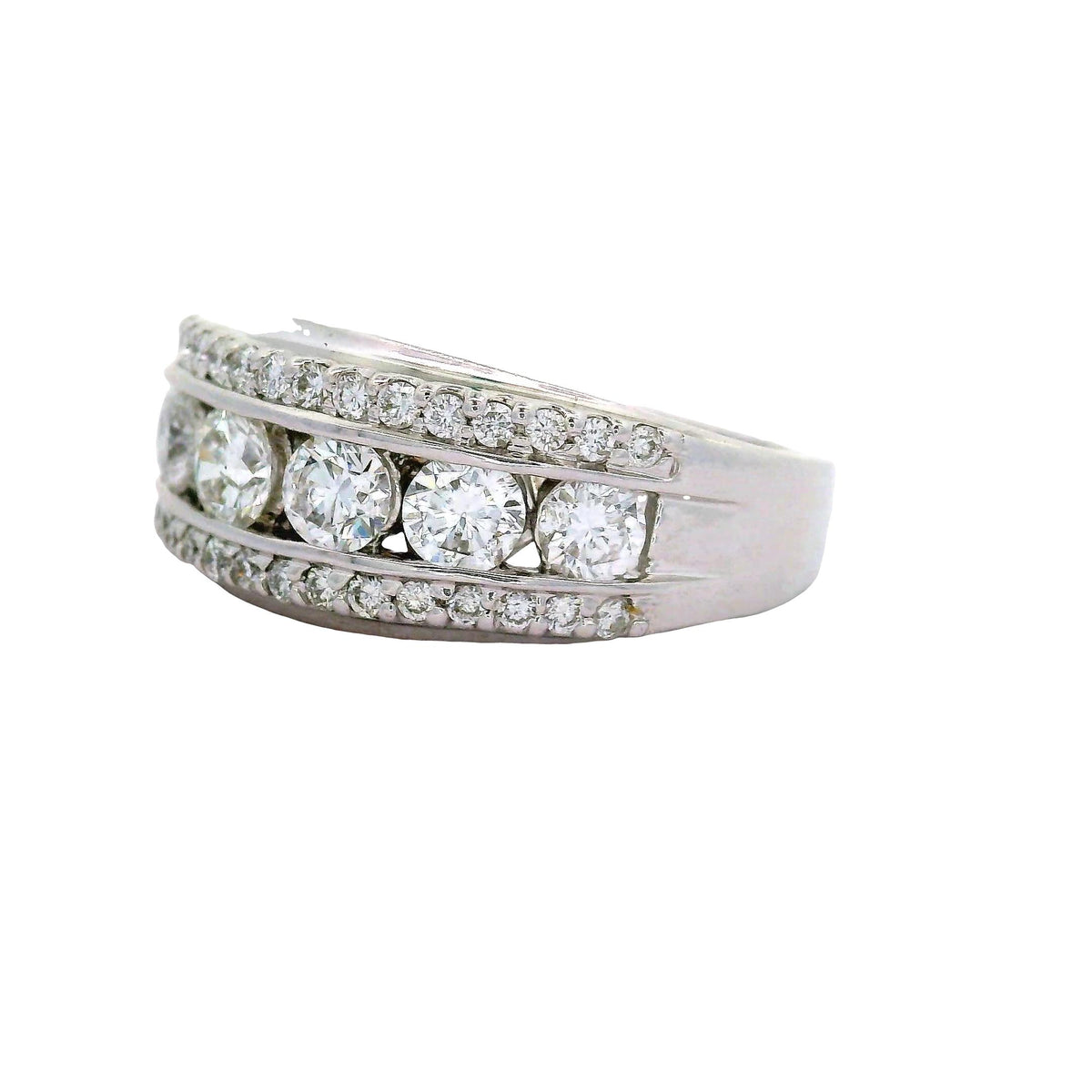 Diamond 18K White Gold Band Ring