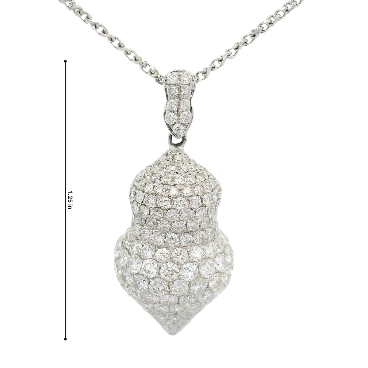 Diamond 18K White Gold Pave-set Pendant Necklace