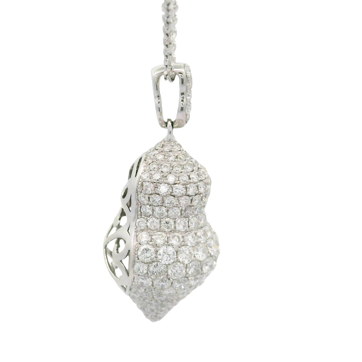 Diamond 18K White Gold Pave-set Pendant Necklace