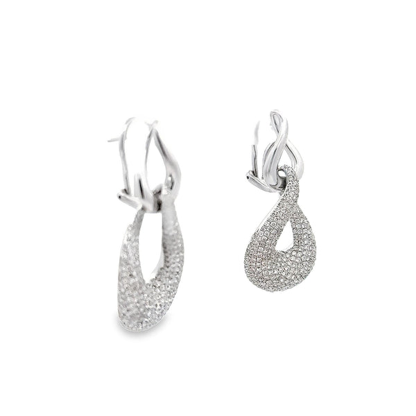 Diamond Infinity 18k White Gold Teardrop Earrings